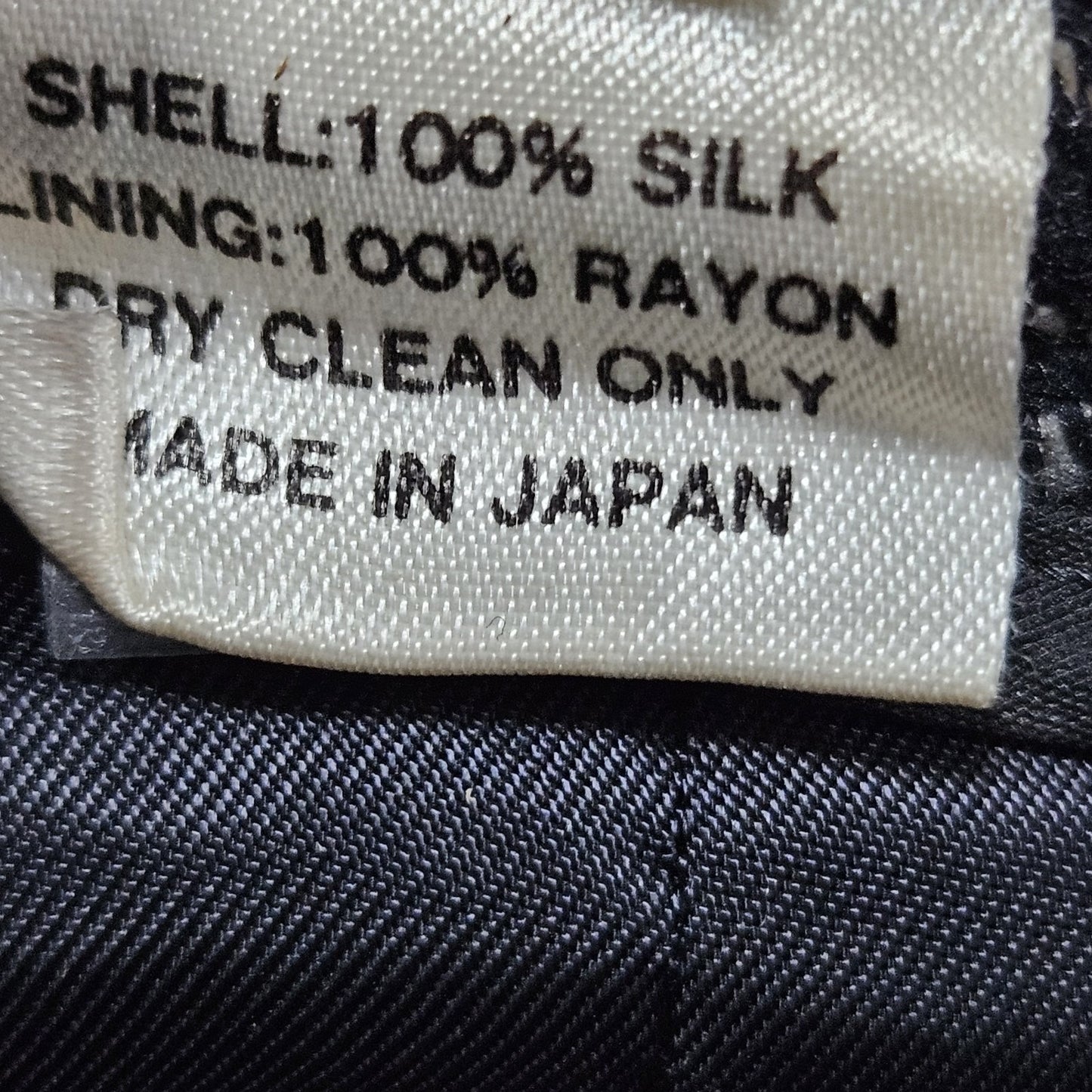 VTG Saks Fifth Avenue Fashion House Sanyo Black 100% Silk Midi Skirt Japan 14