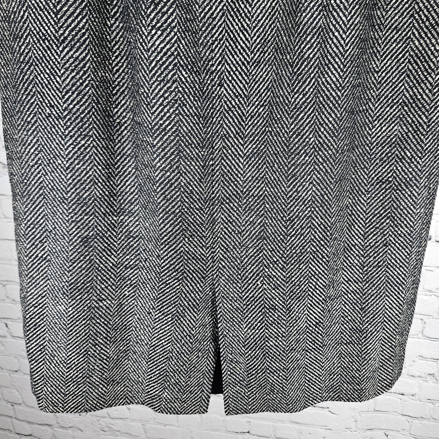 VTG Saks Fifth Avenue Fashion House Sanyo Black 100% Silk Midi Skirt Japan 14