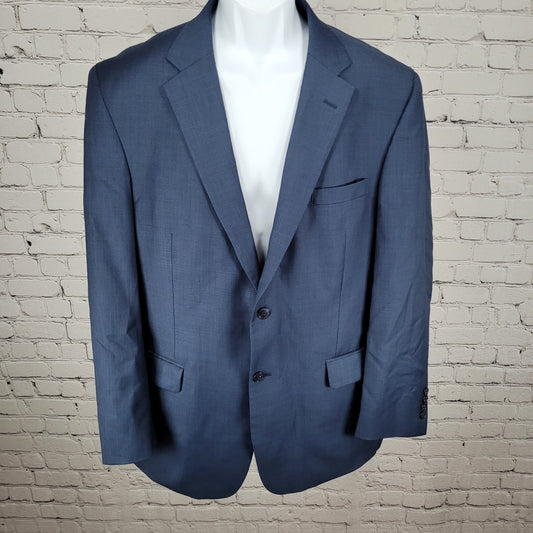 Jos A Bank Blue 100% Wool Travelers Collection Tailored Fit Blazer Size 44R