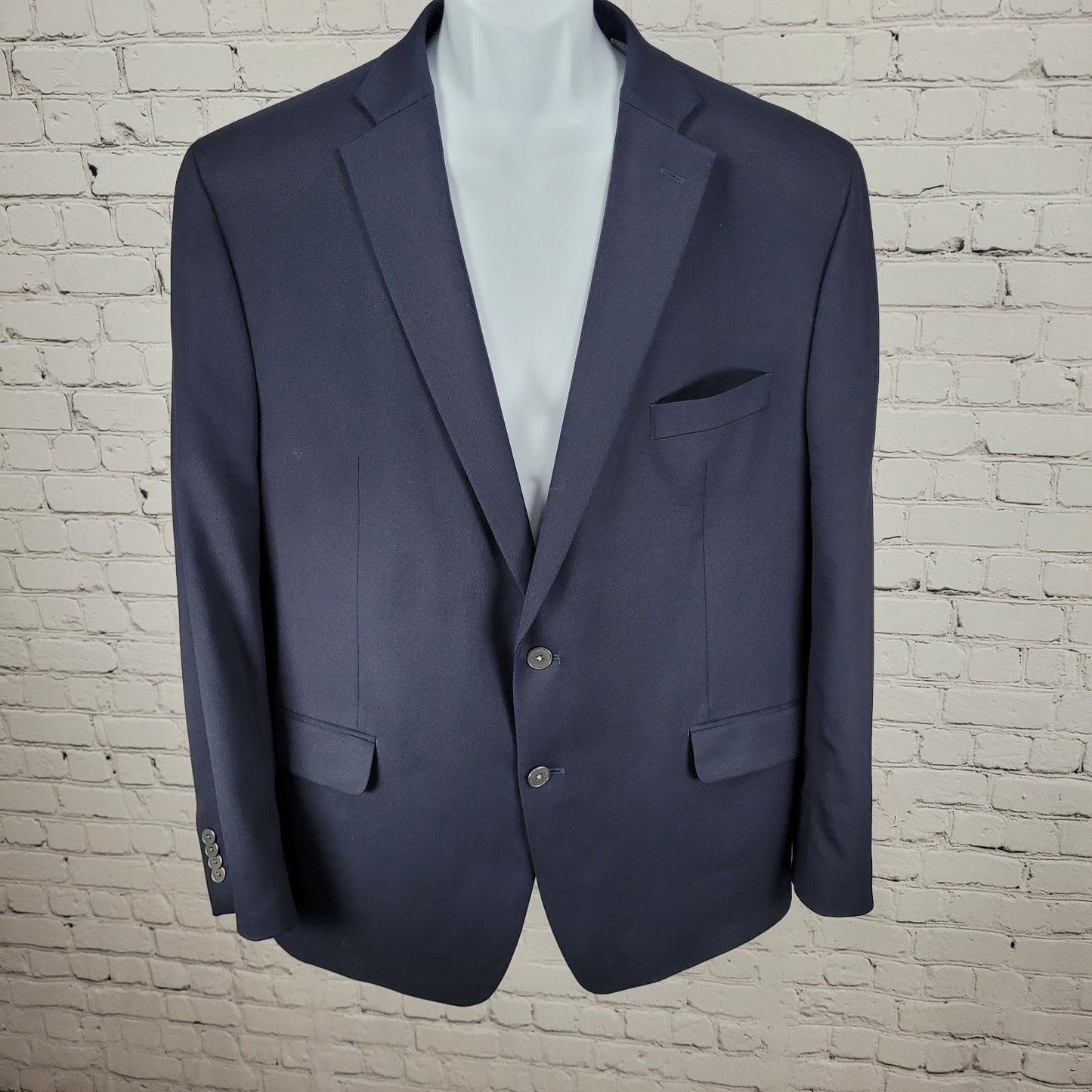 Michael Kors Navy Blue 2 Button Double Vented Notch Blazer Sport Coat Size 46R