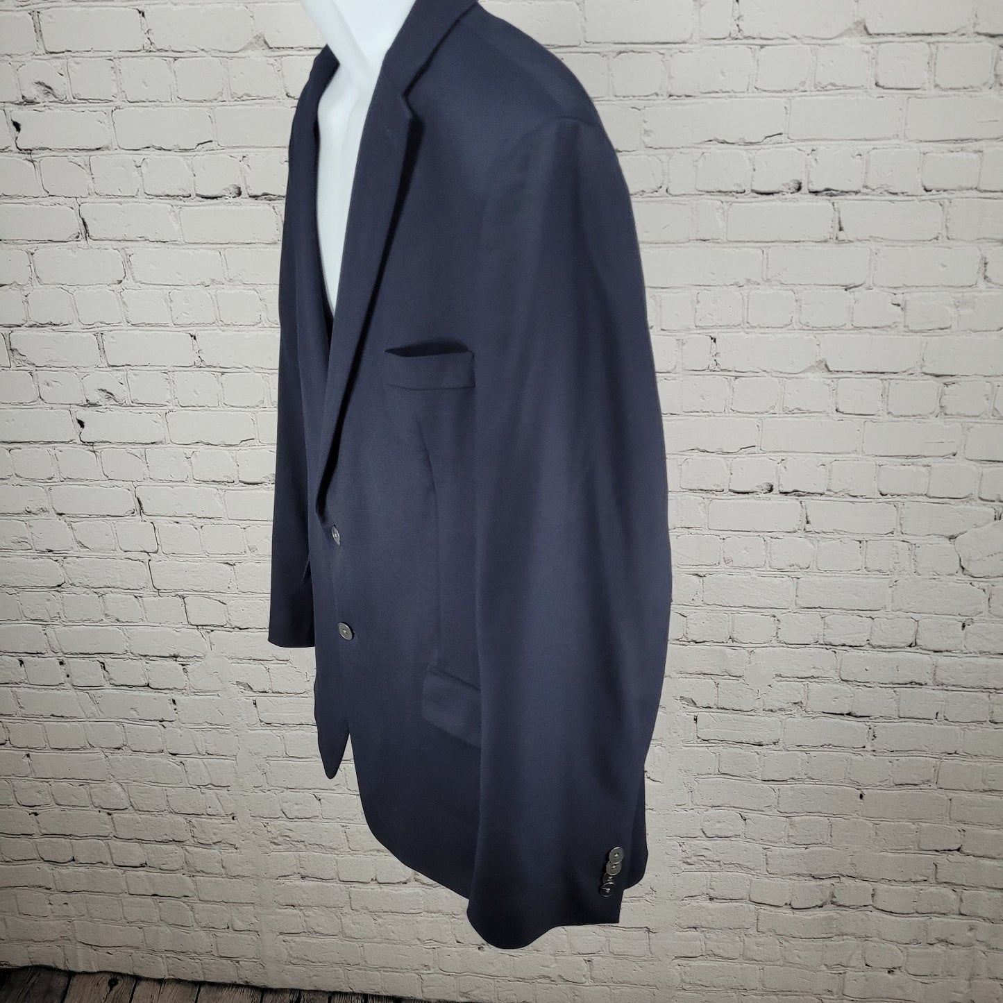 Michael Kors Navy Blue 2 Button Double Vented Notch Blazer Sport Coat Size 46R