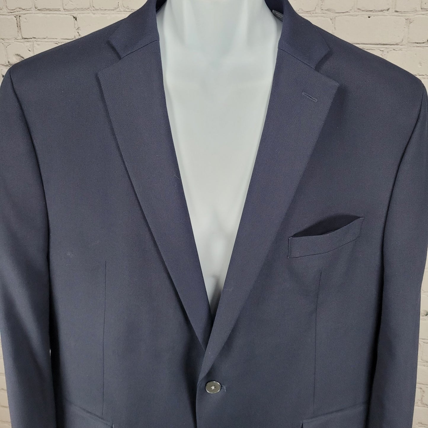 Michael Kors Navy Blue 2 Button Double Vented Notch Blazer Sport Coat Size 46R
