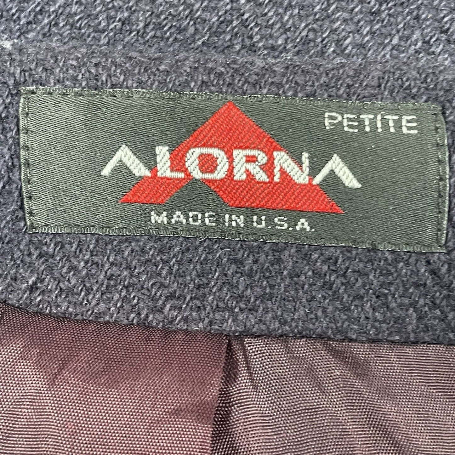 VTG Alorna Purple Wool Double Breast Peacoat Lined Coat USA Petite Medium M