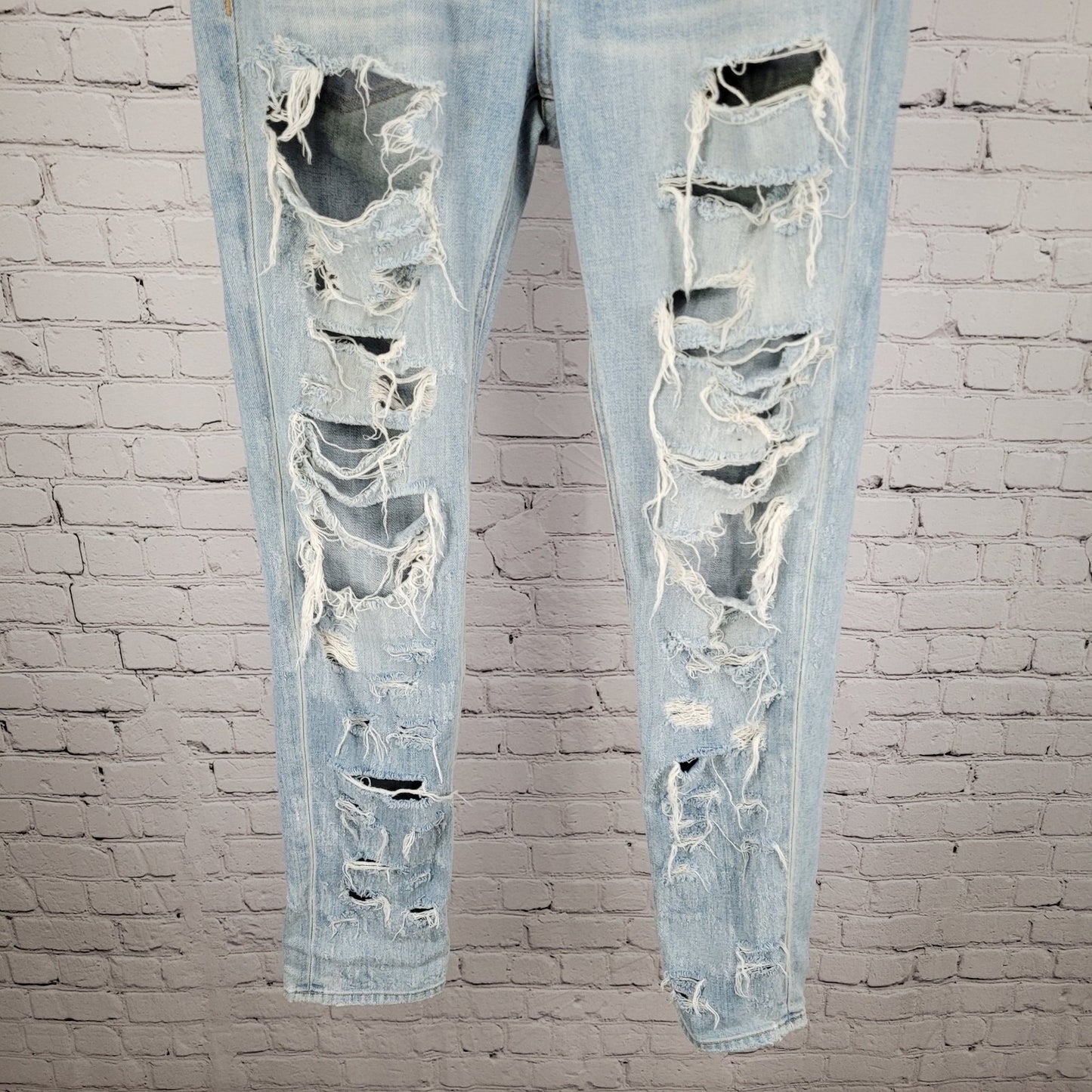 Rag & Bone Blue The Dre Distressed Light Wash Mid Rise Jeans USA Size 28 (33x31)