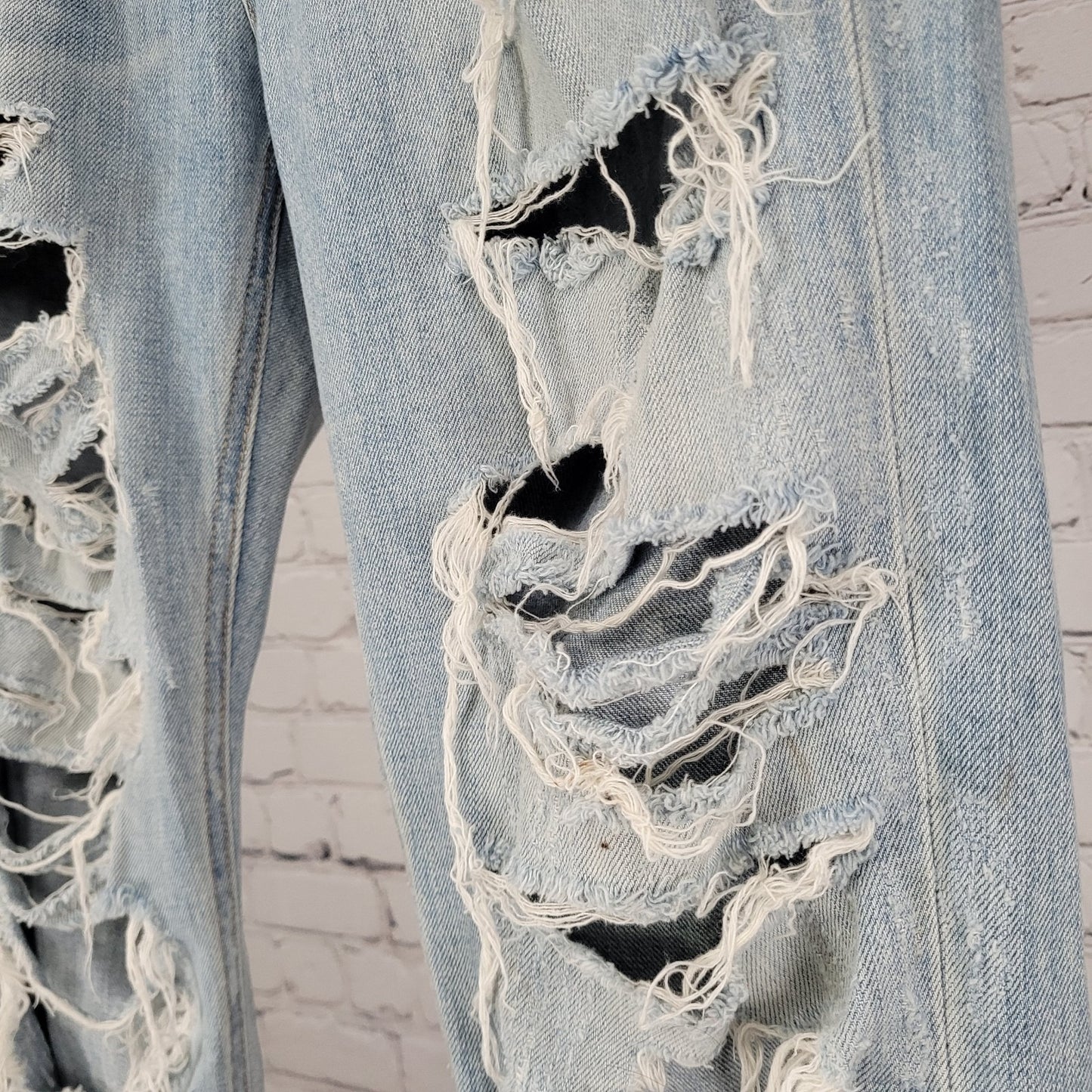 Rag & Bone Blue The Dre Distressed Light Wash Mid Rise Jeans USA Size 28 (33x31)