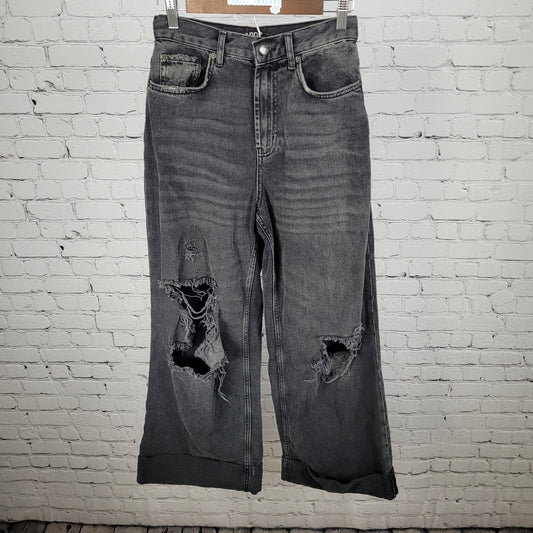 BDG Urban Outfitters Black Denim Skater Baggy Distressed Jeans Size 26 (26x29.5)