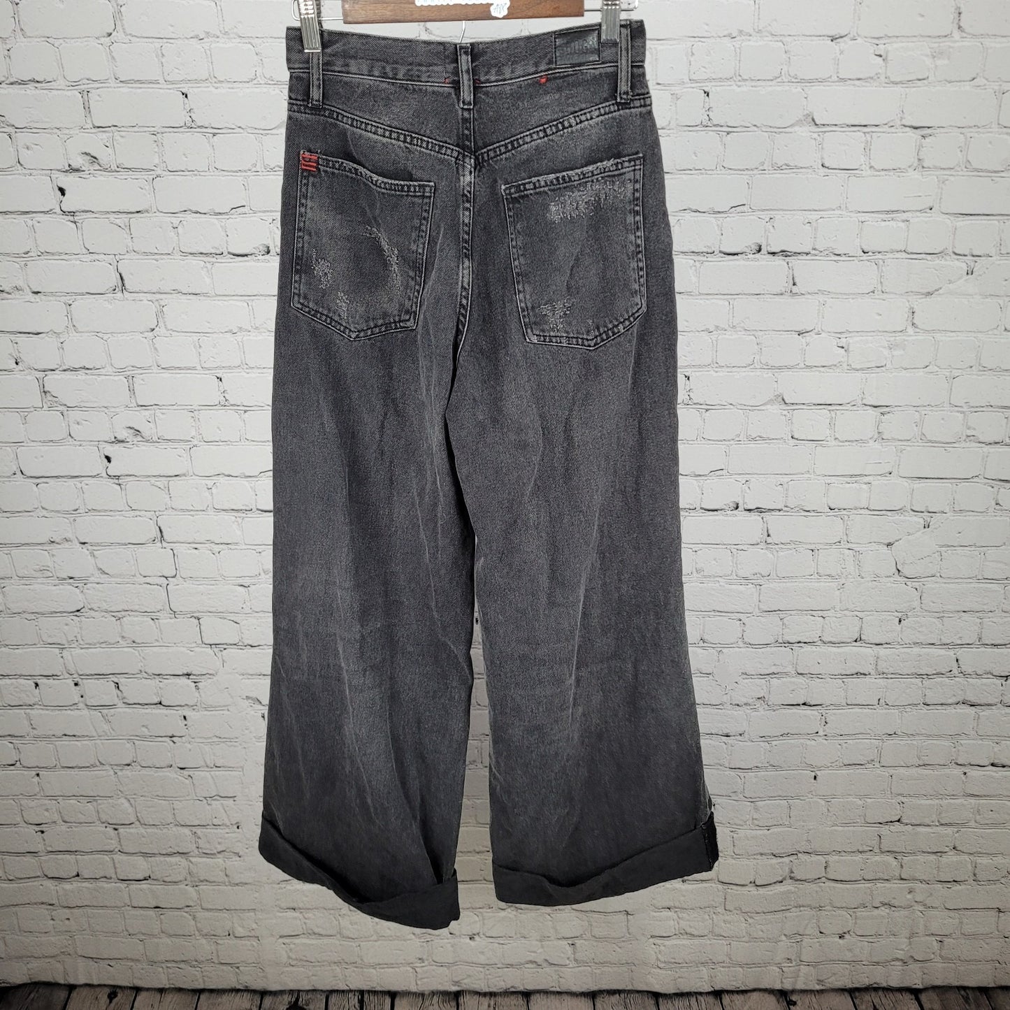 BDG Urban Outfitters Black Denim Skater Baggy Distressed Jeans Size 26 (26x29.5)