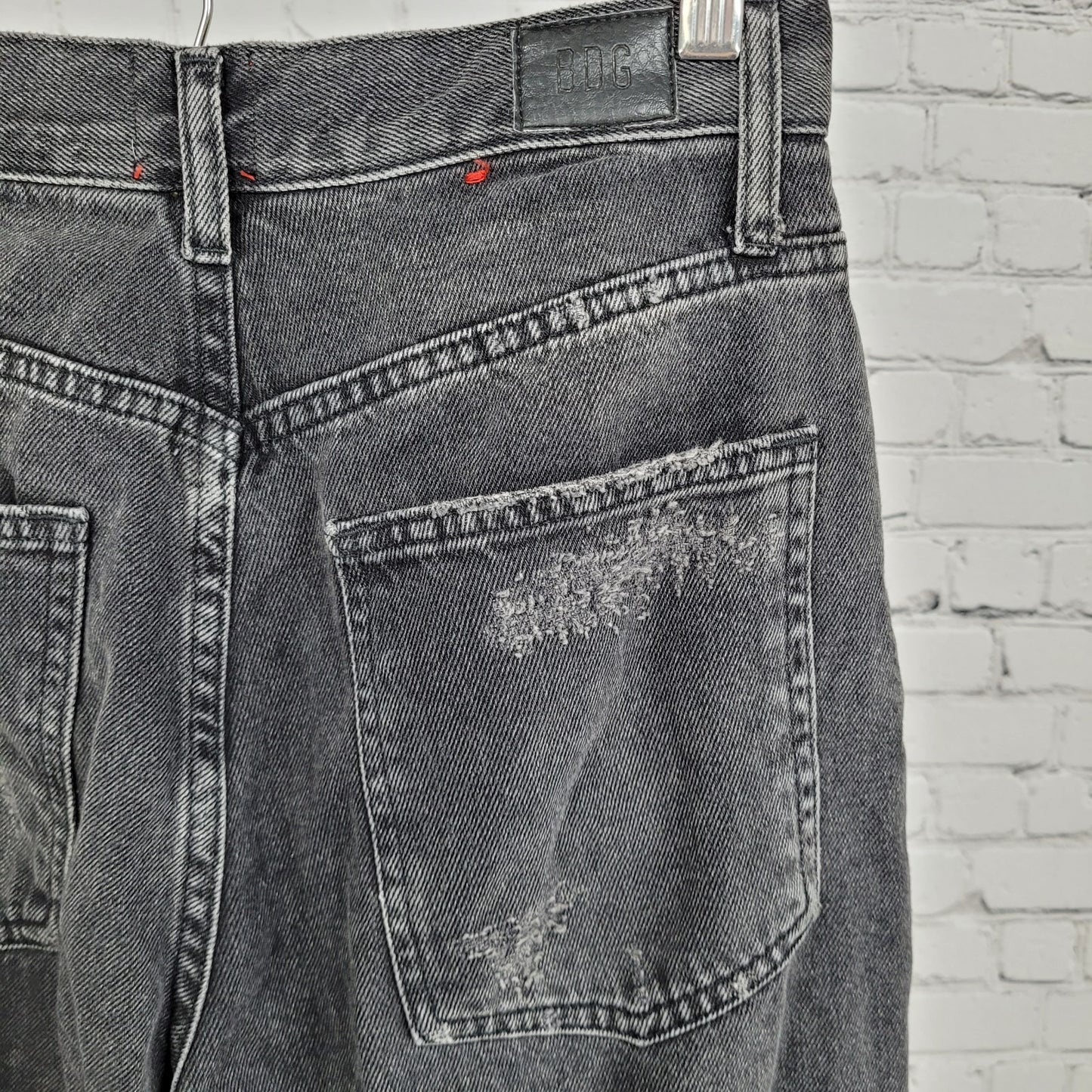 BDG Urban Outfitters Black Denim Skater Baggy Distressed Jeans Size 26 (26x29.5)