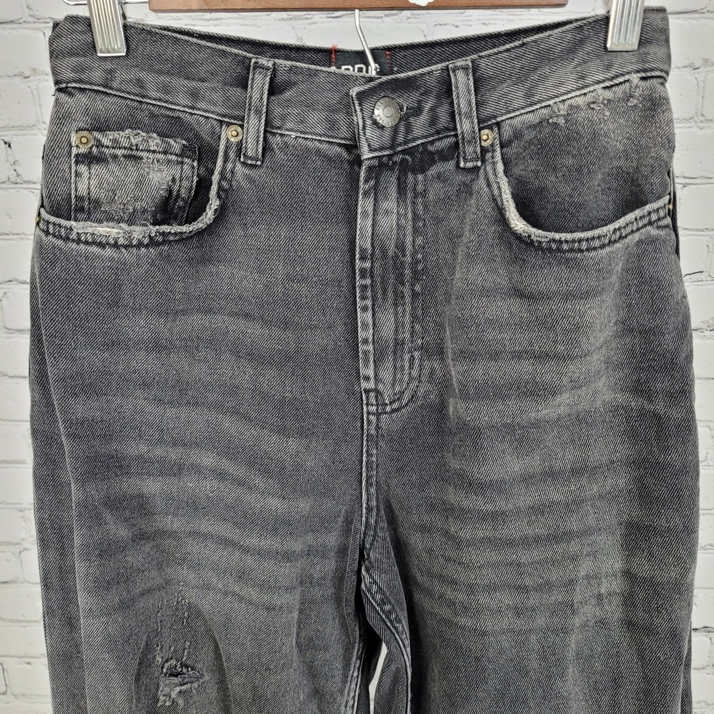 BDG Urban Outfitters Black Denim Skater Baggy Distressed Jeans Size 26 (26x29.5)