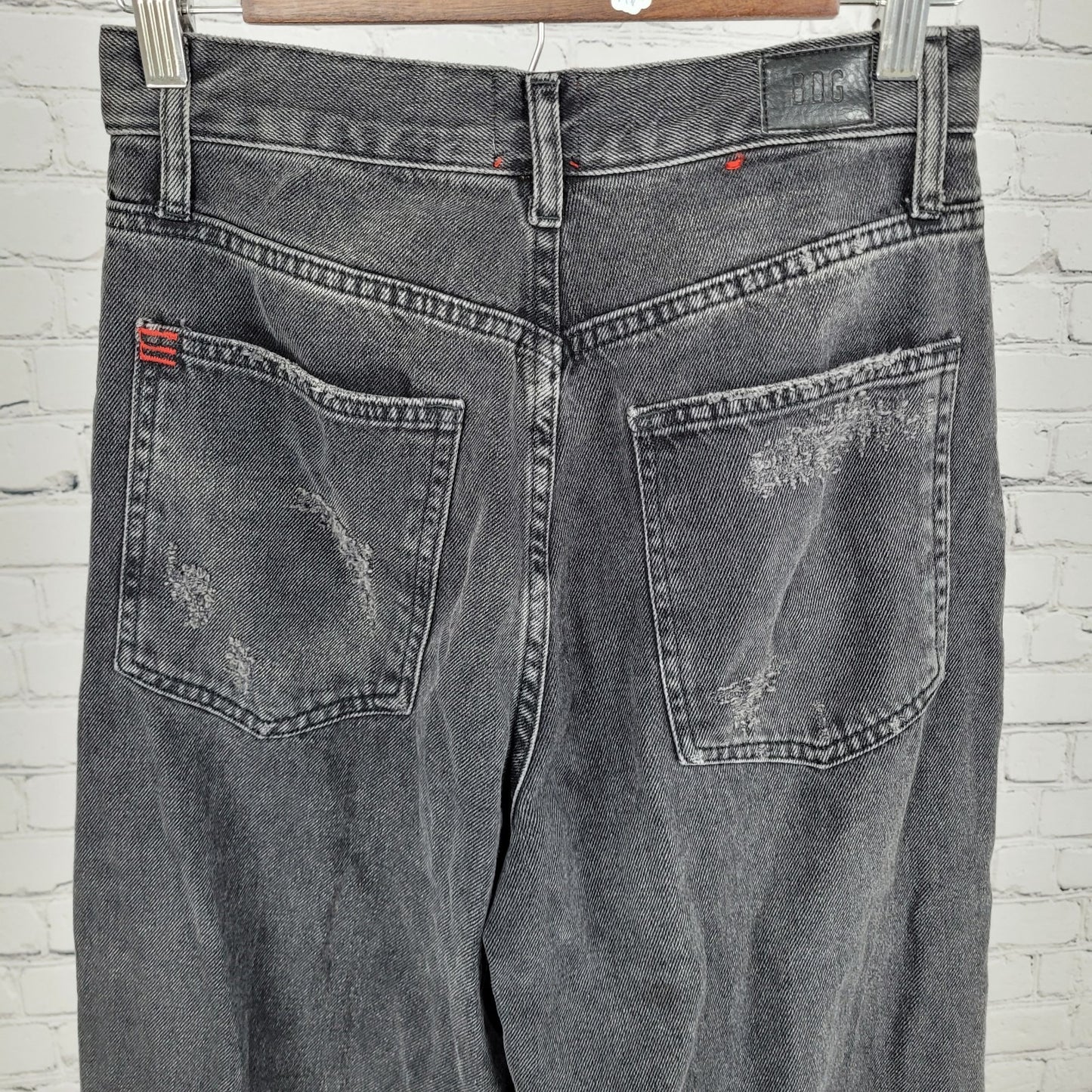 BDG Urban Outfitters Black Denim Skater Baggy Distressed Jeans Size 26 (26x29.5)