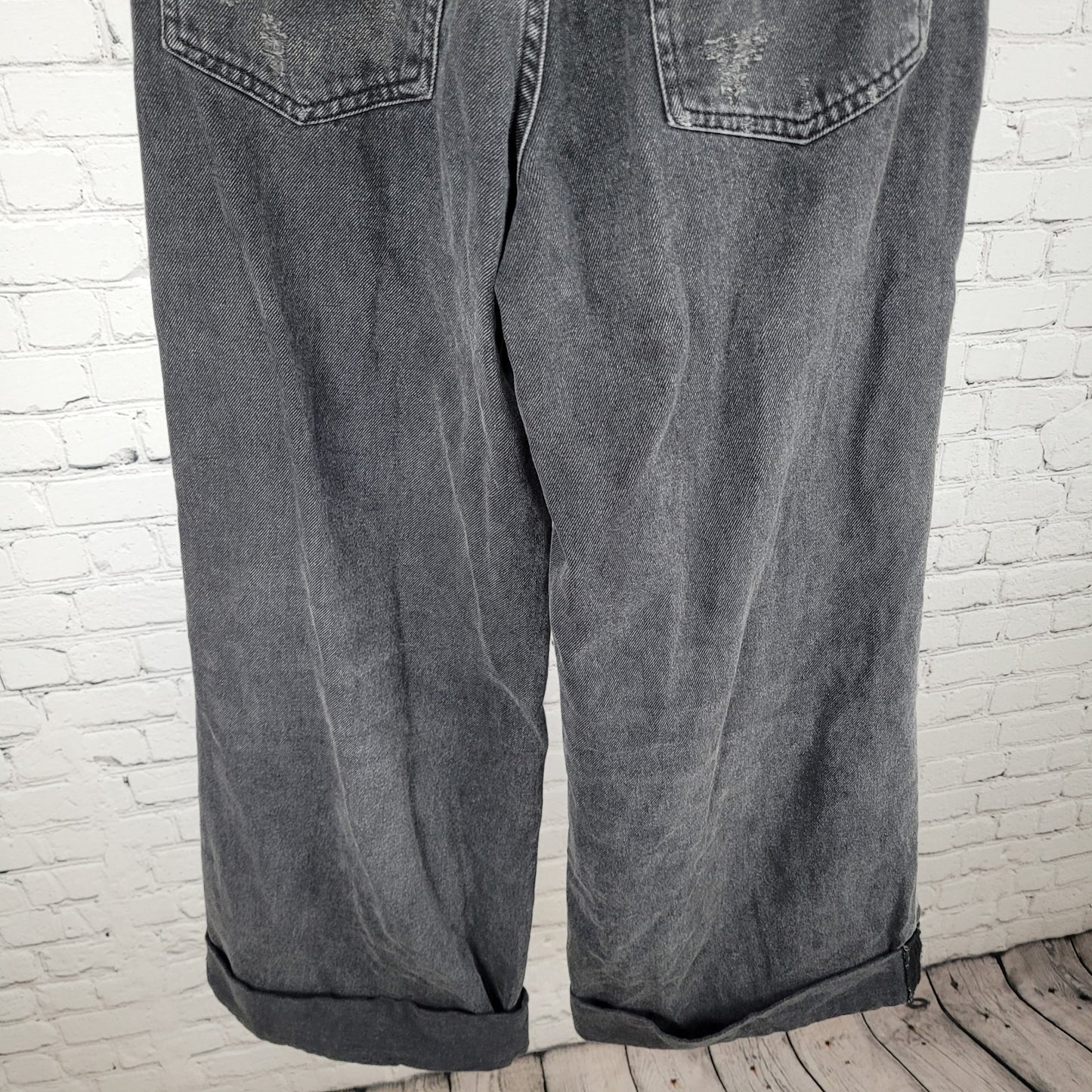 BDG Urban Outfitters Black Denim Skater Baggy Distressed Jeans Size 26 (26x29.5)