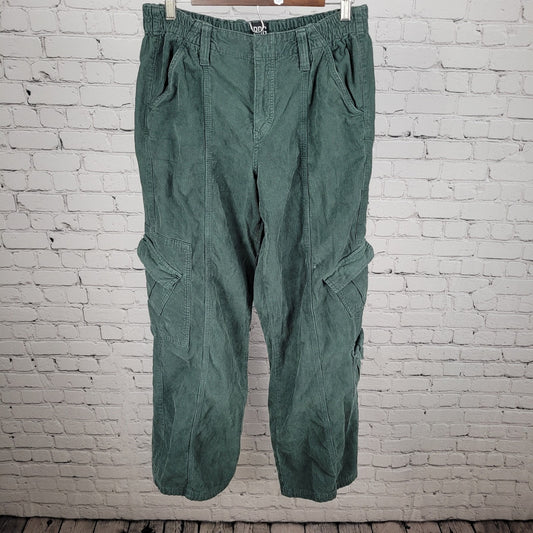 BDG Urban Outfitters Green Corduroy Y2K Cargo Relaxed Pants Size Large L (29x32)