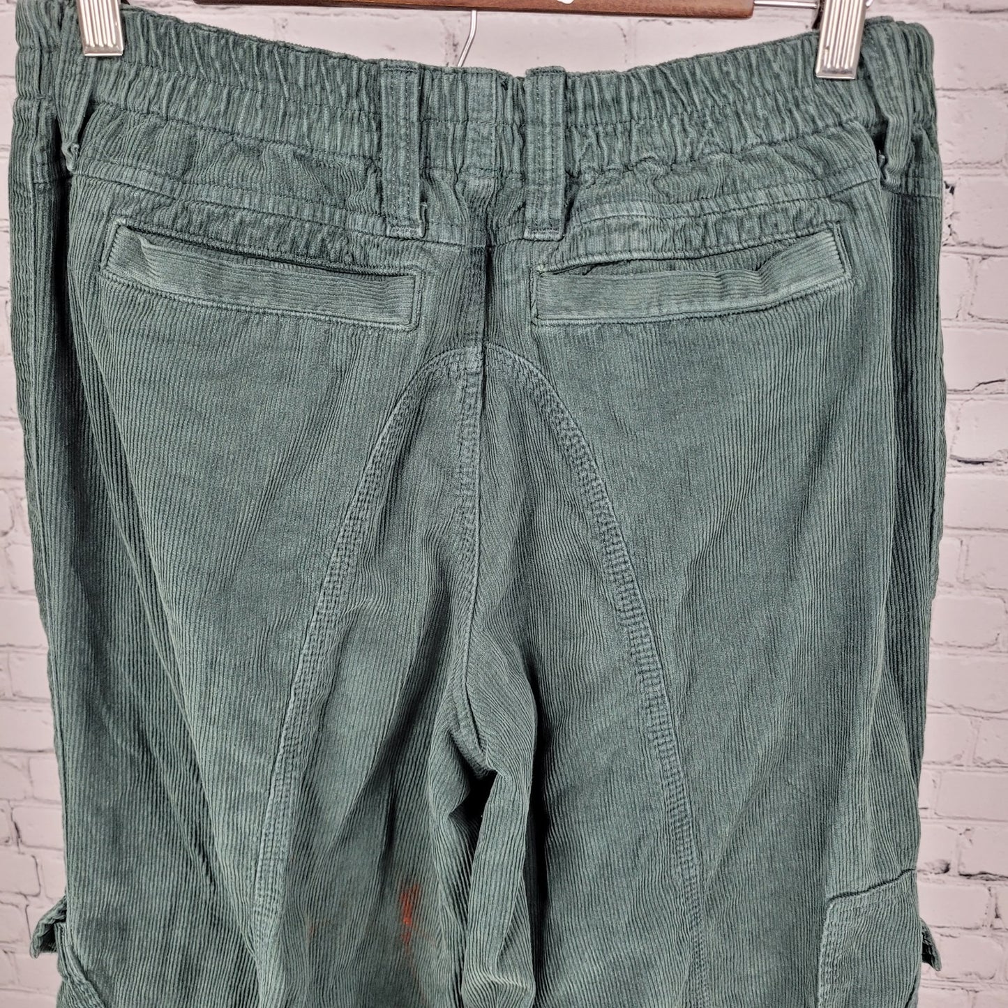 BDG Urban Outfitters Green Corduroy Y2K Cargo Relaxed Pants Size Large L (29x32)