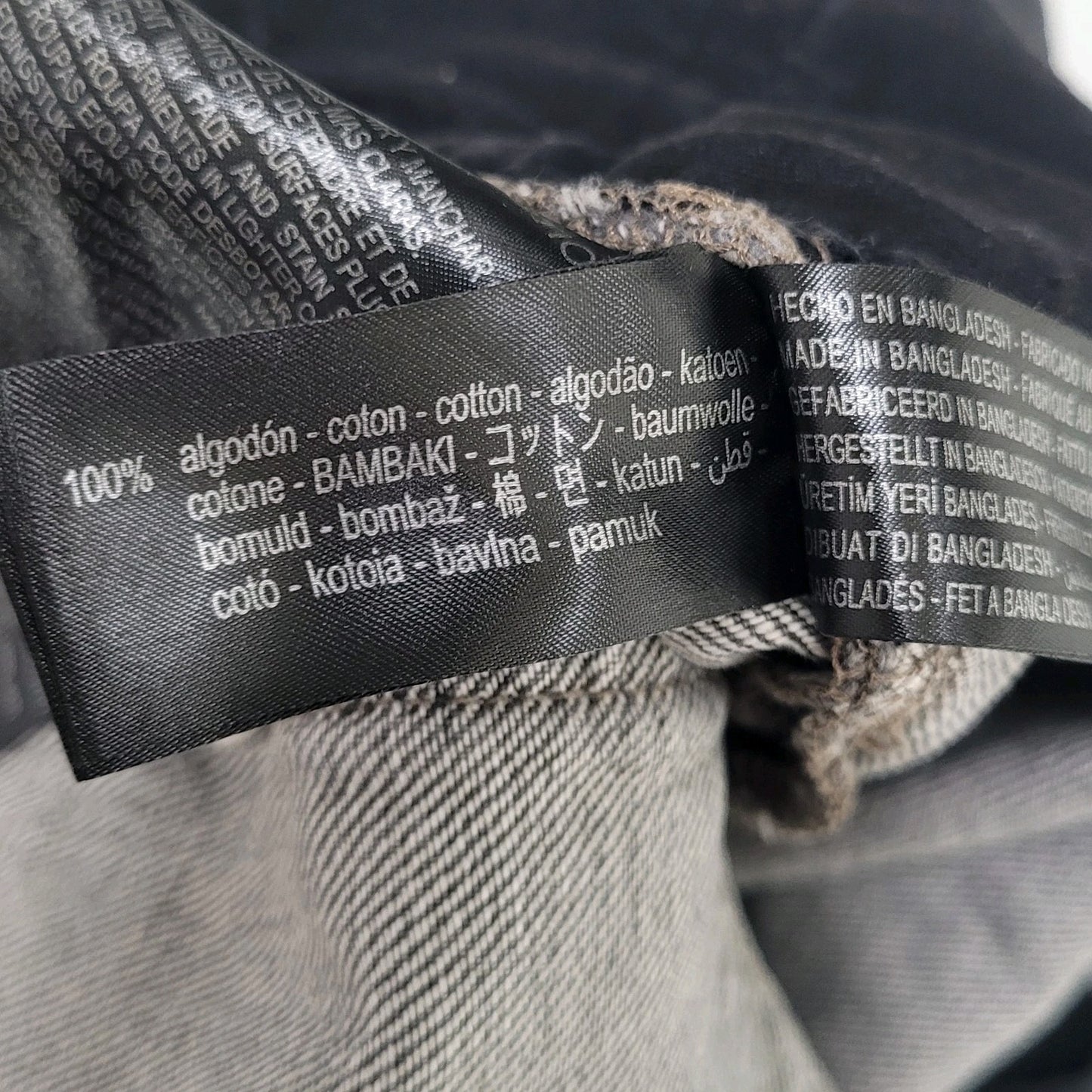 Zara Grey 100% Cotton Denim Button Fly Straight Leg Jeans Size 30 (28x30)