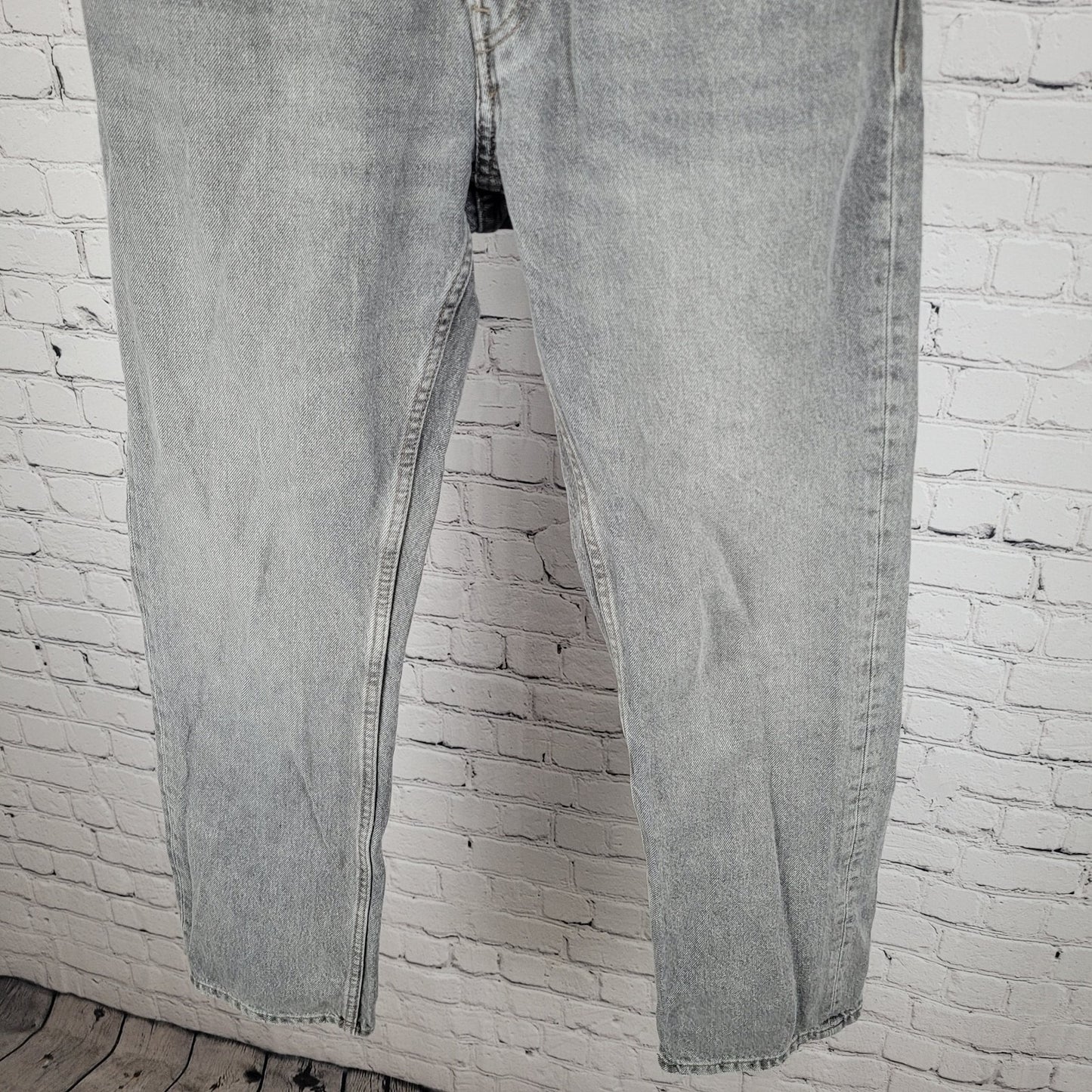 Zara Grey 100% Cotton Denim Button Fly Straight Leg Jeans Size 30 (28x30)