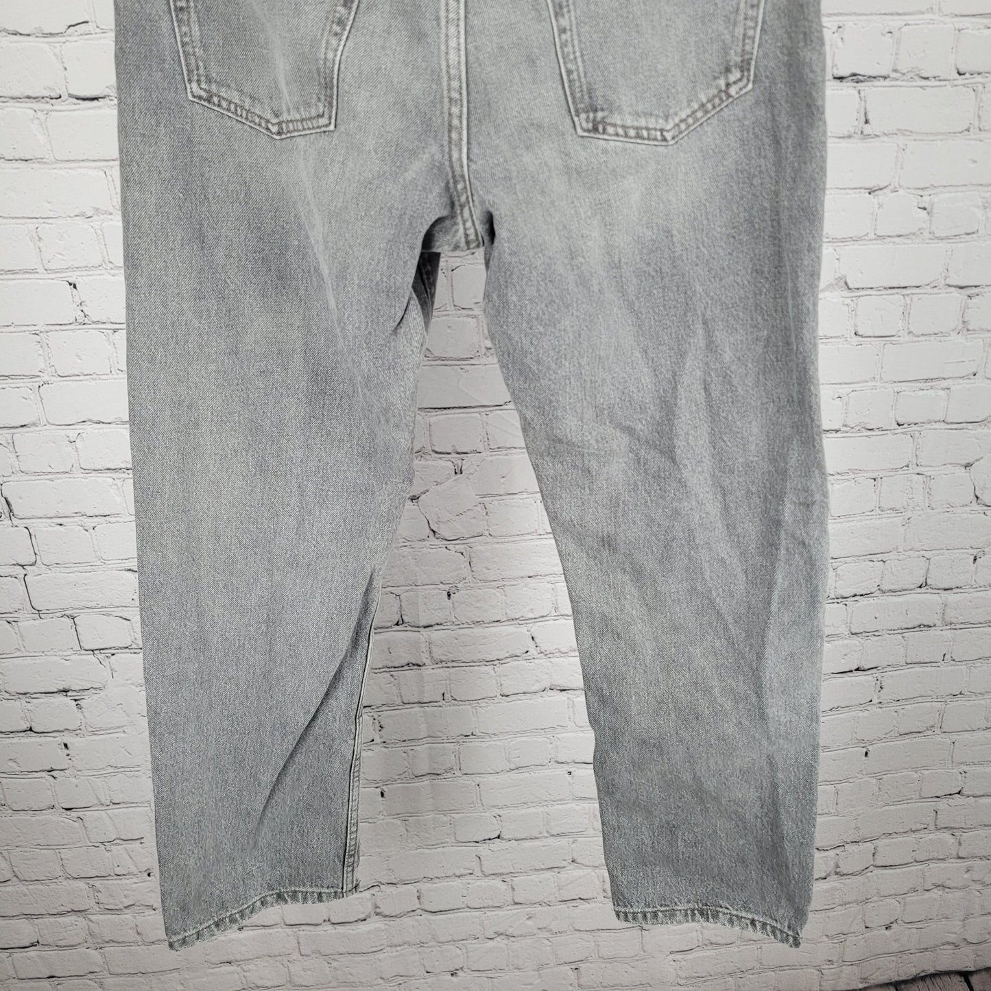 Zara Grey 100% Cotton Denim Button Fly Straight Leg Jeans Size 30 (28x30)