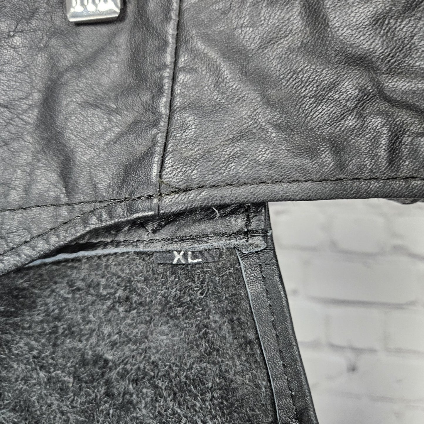 Interstate Leather Black Belted Zip Snap Motorcycle Gear Chaps Pants Size XL