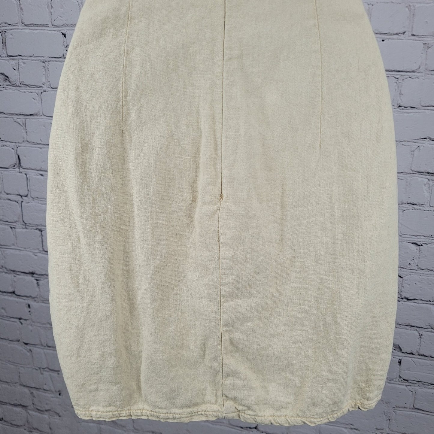 Zara Beige Linen Blend Strappy Ruched Wrap Lightweight Mini Dress Size Small S