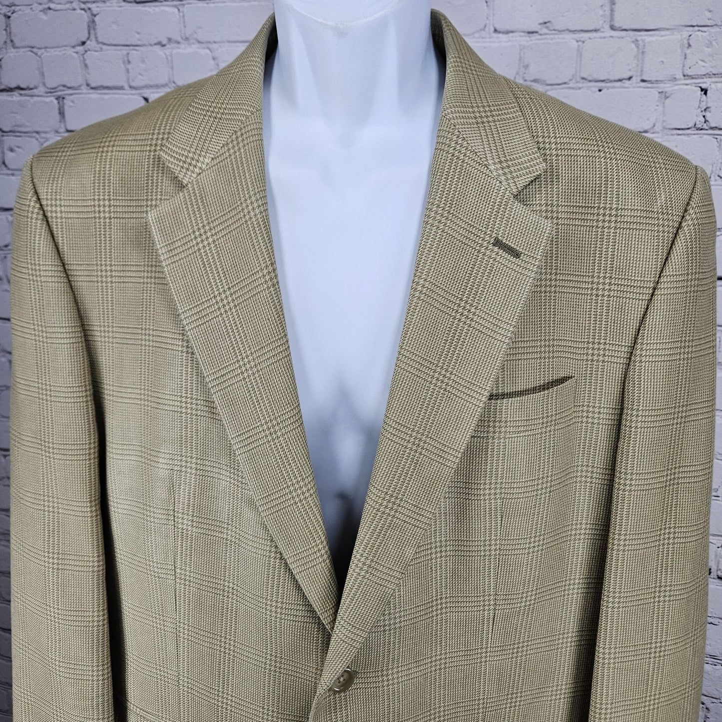 Lauren Ralph Lauren Beige 100% Silk 2 Button Vented Notch Blazer Sport Coat 43R