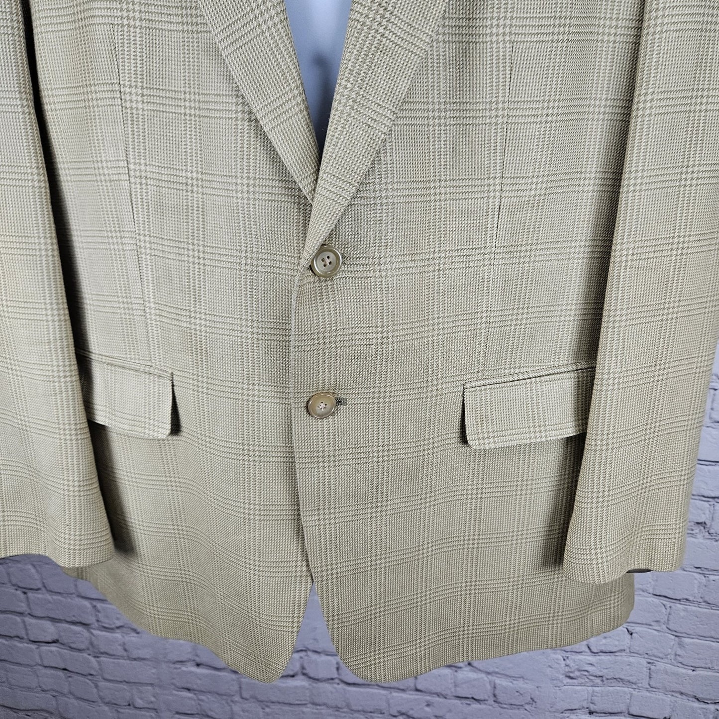 Lauren Ralph Lauren Beige 100% Silk 2 Button Vented Notch Blazer Sport Coat 43R