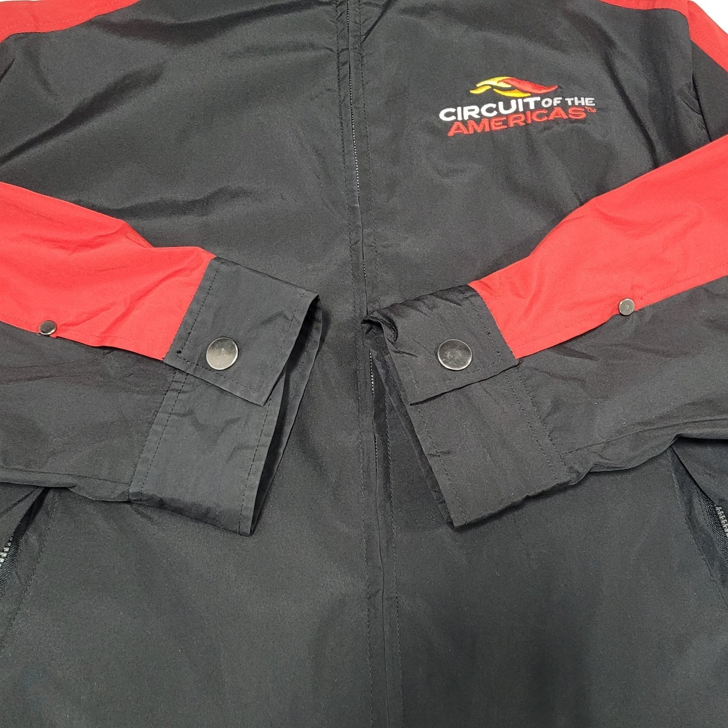 Circuit Of The Americas TMR Black Red Full Zip Windbreaker Jacket Medium M
