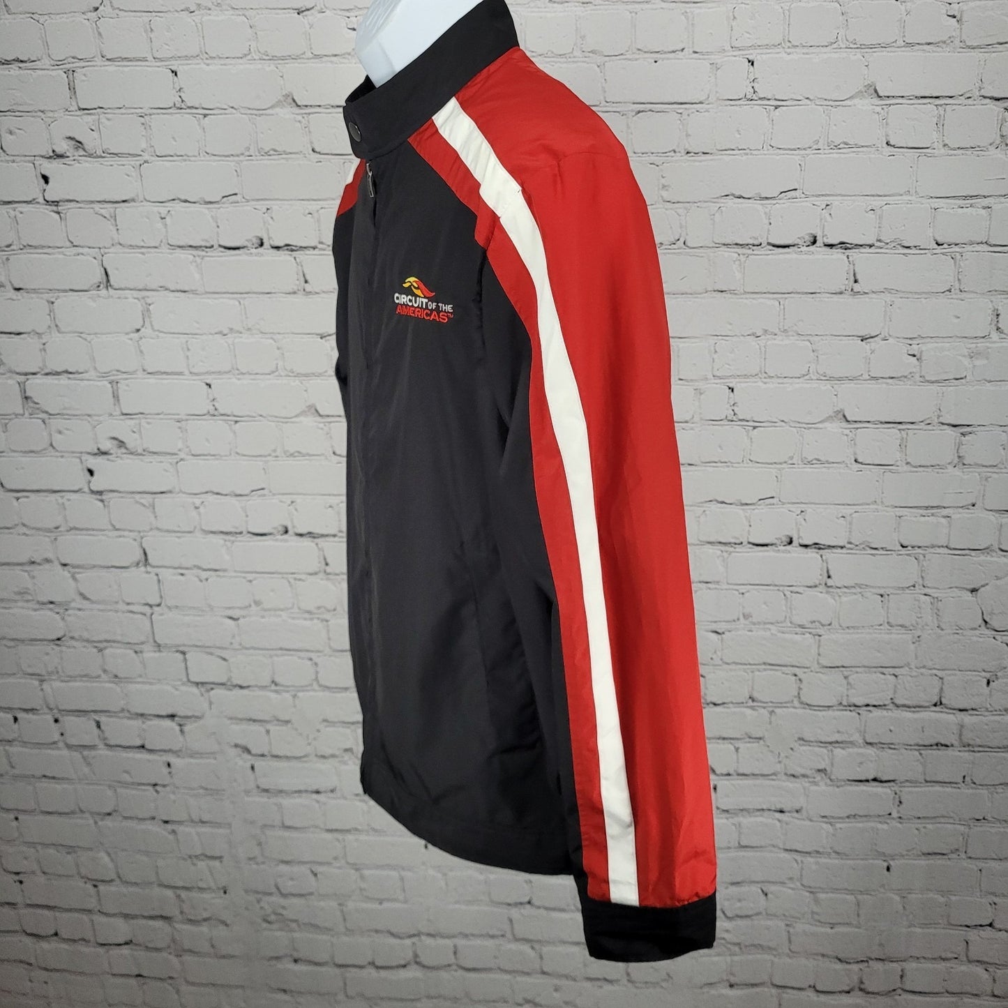 Circuit Of The Americas TMR Black Red Full Zip Windbreaker Jacket Medium M