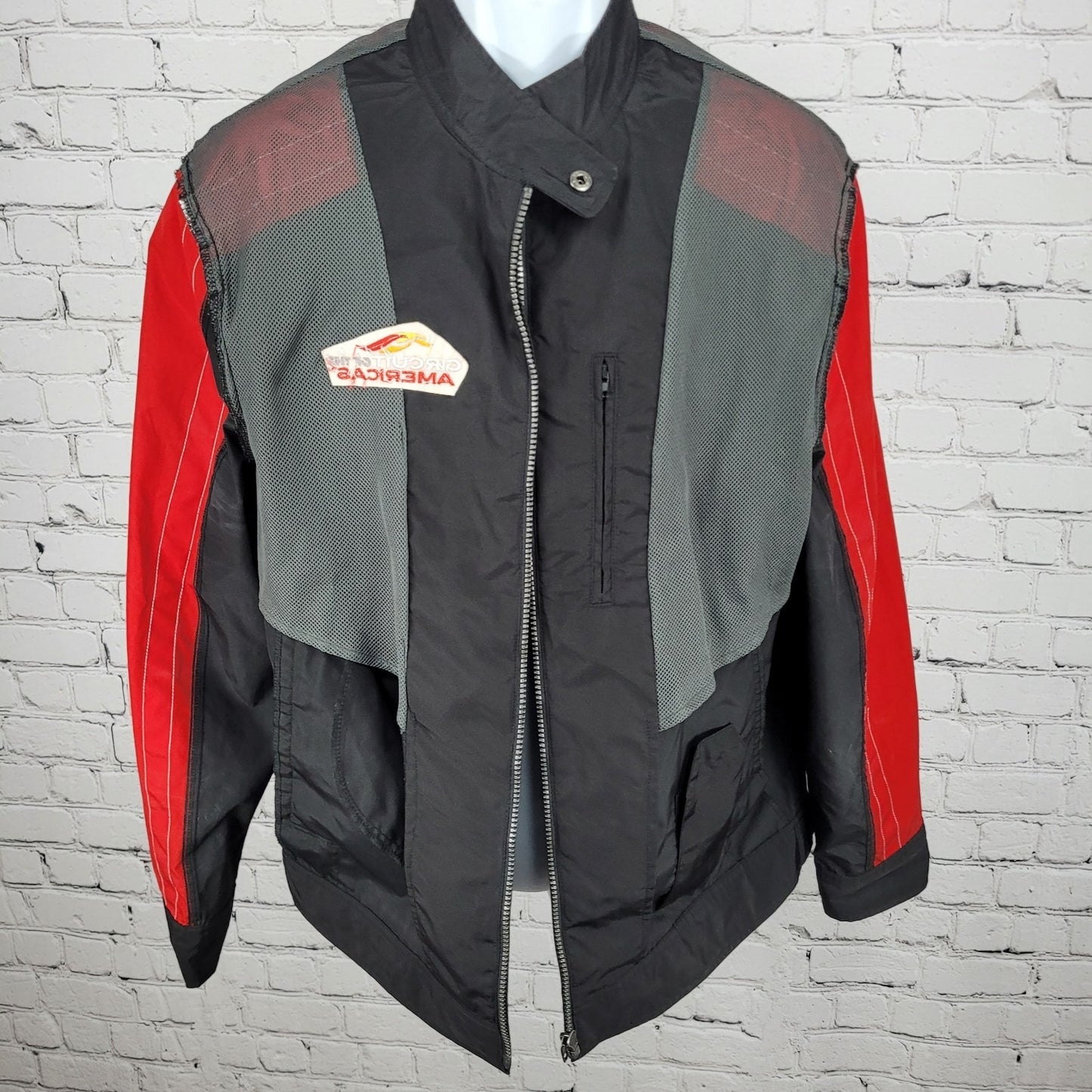 Circuit Of The Americas TMR Black Red Full Zip Windbreaker Jacket Medium M
