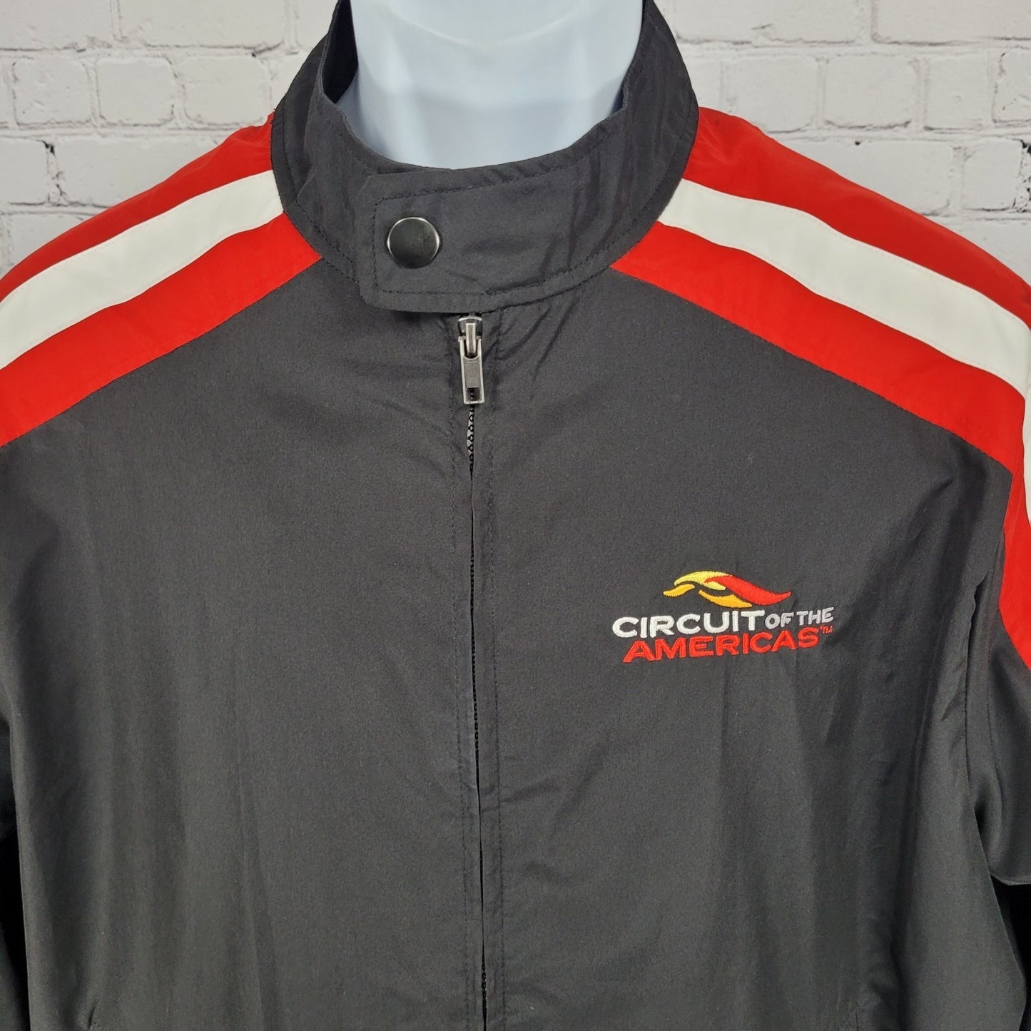 Circuit Of The Americas TMR Black Red Full Zip Windbreaker Jacket Medium M