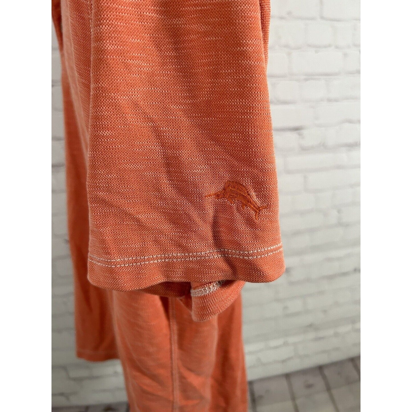 Tommy Bahama Orange Modal Blend Short Sleeve Pullover Polo Shirt Men’s L