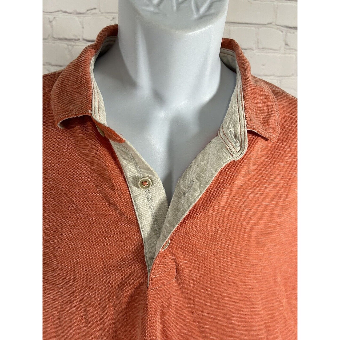 Tommy Bahama Orange Modal Blend Short Sleeve Pullover Polo Shirt Men’s L