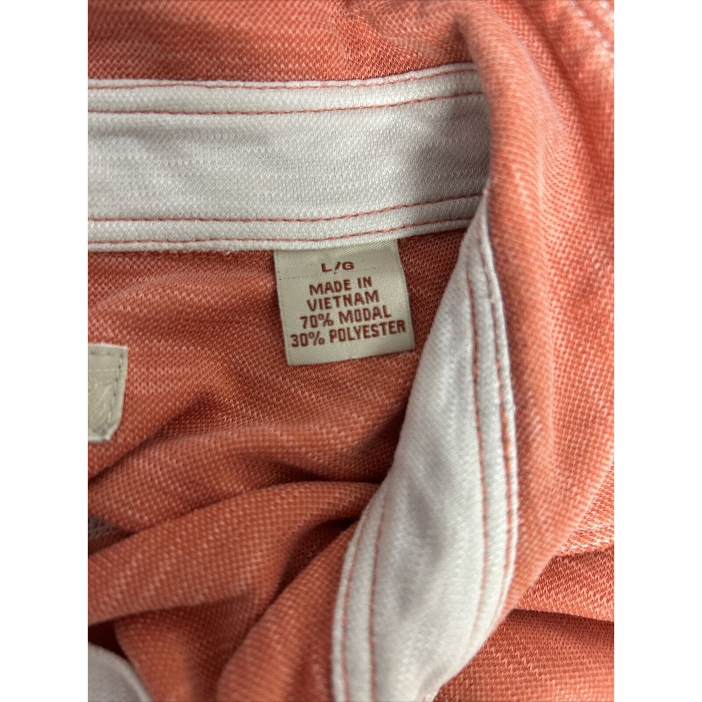 Tommy Bahama Orange Modal Blend Short Sleeve Pullover Polo Shirt Men’s L