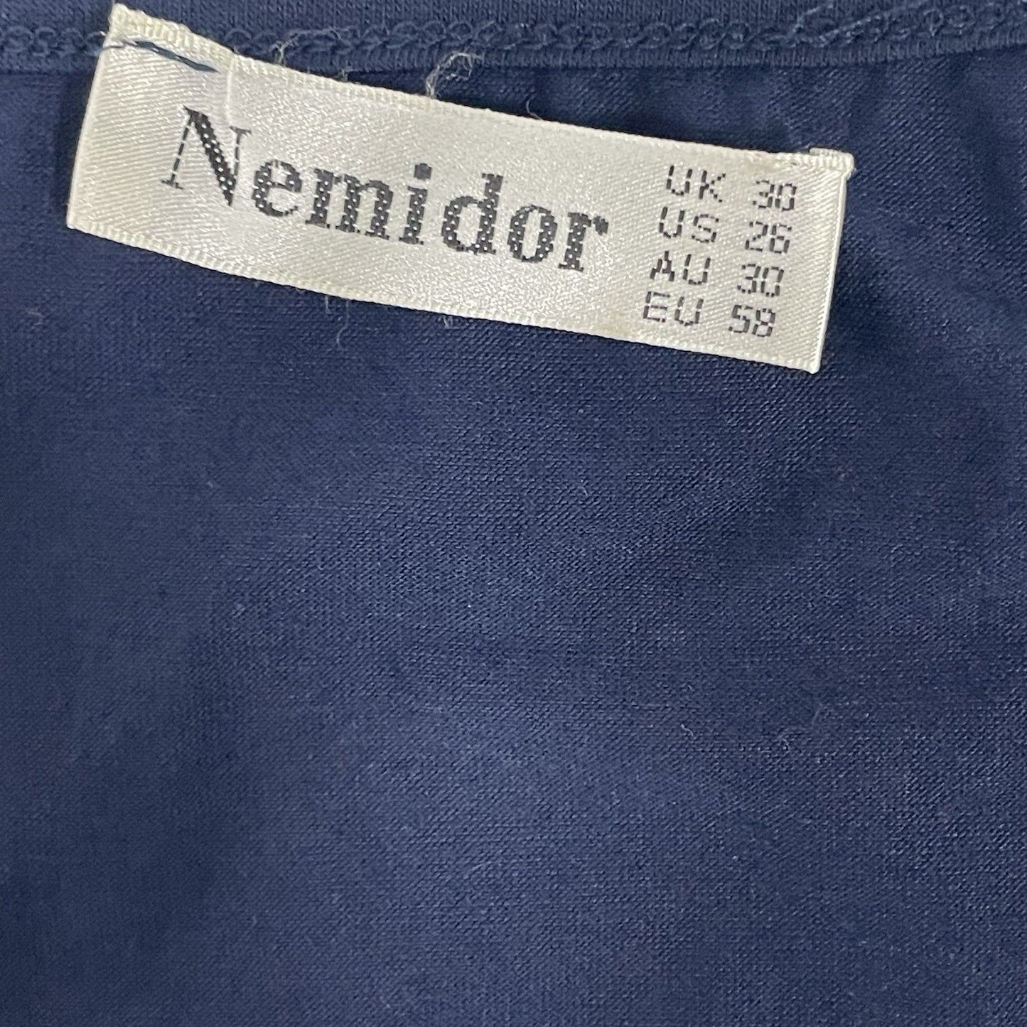Nemidor Blue Floral Wrap Short Sleeve A Line Stretch Dress Pockets Size US 26