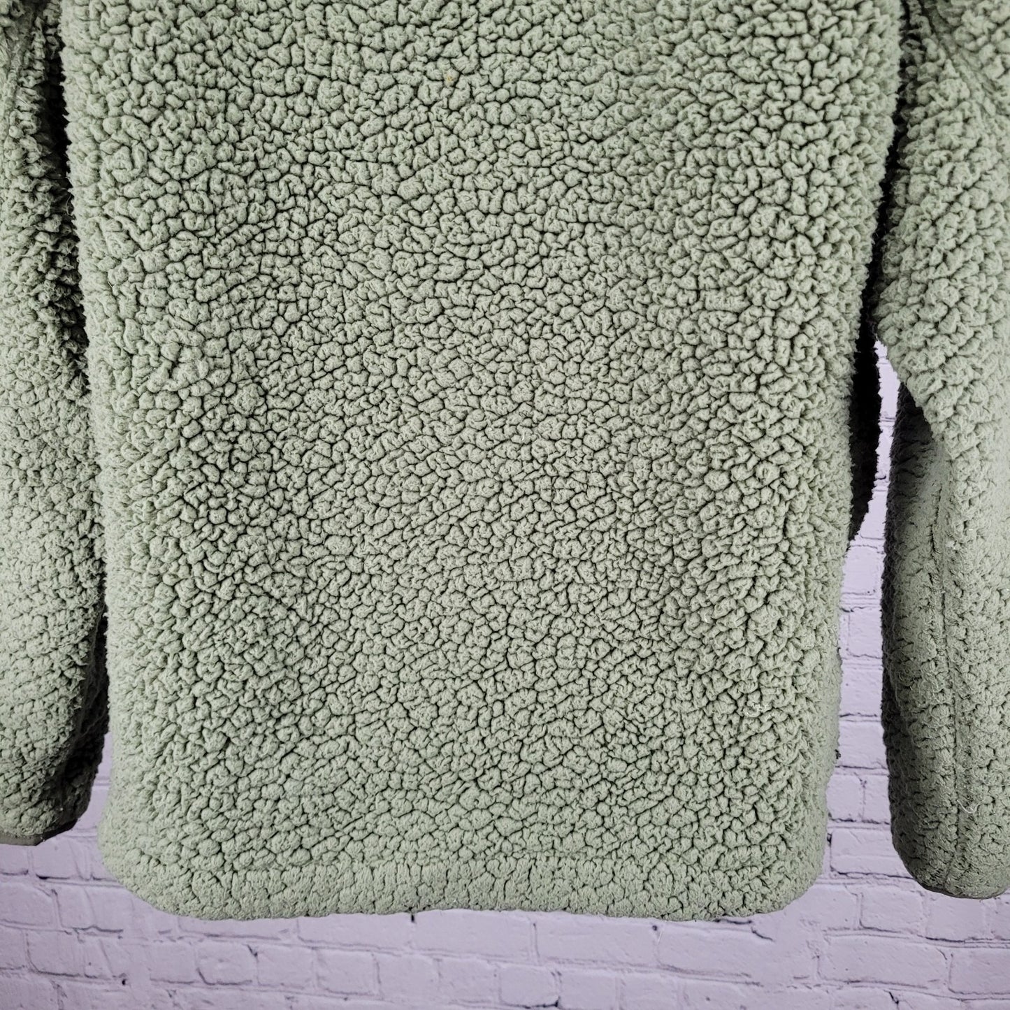 Chubbies Green High Pile Fleece 1/4 Zip Pocket Pullover Jacket Size Large L