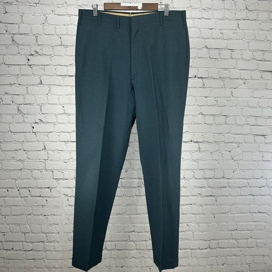 VTG Farah Executive Model Silhouette Comfort Green Dress Pant USA Size (35X33.5)