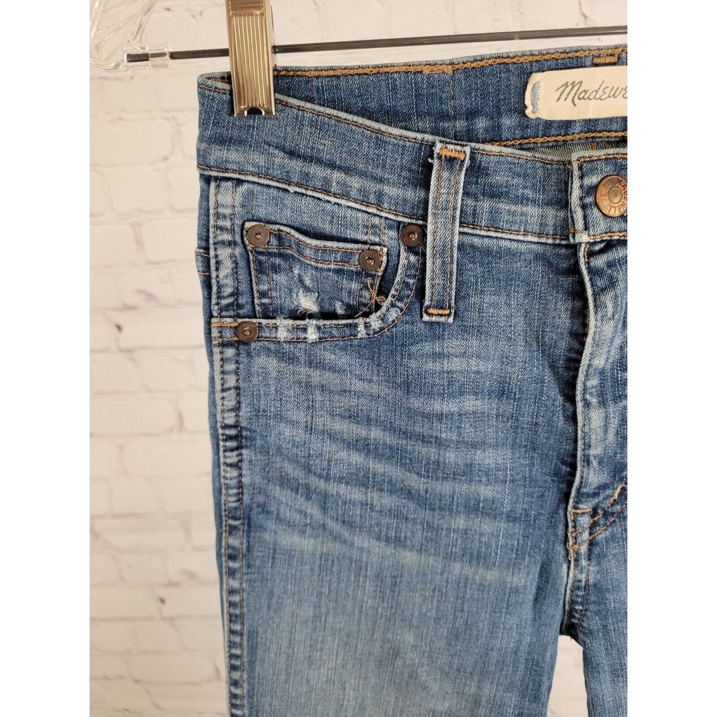 Madewell Blue Distressed 10" High Rise Skinny Jeans Women’s Size 23 (24 X 27)