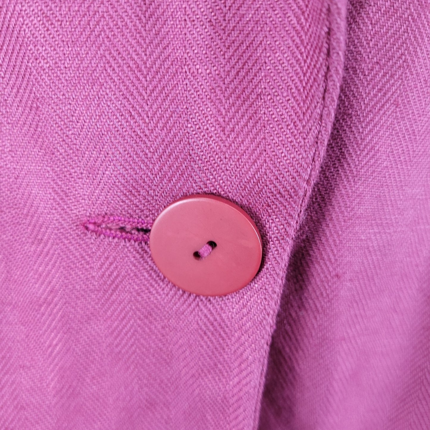 VTG Jos A Bank Women Pink Linen Blend Herringbone Blazer Jacket USA Made Size 14