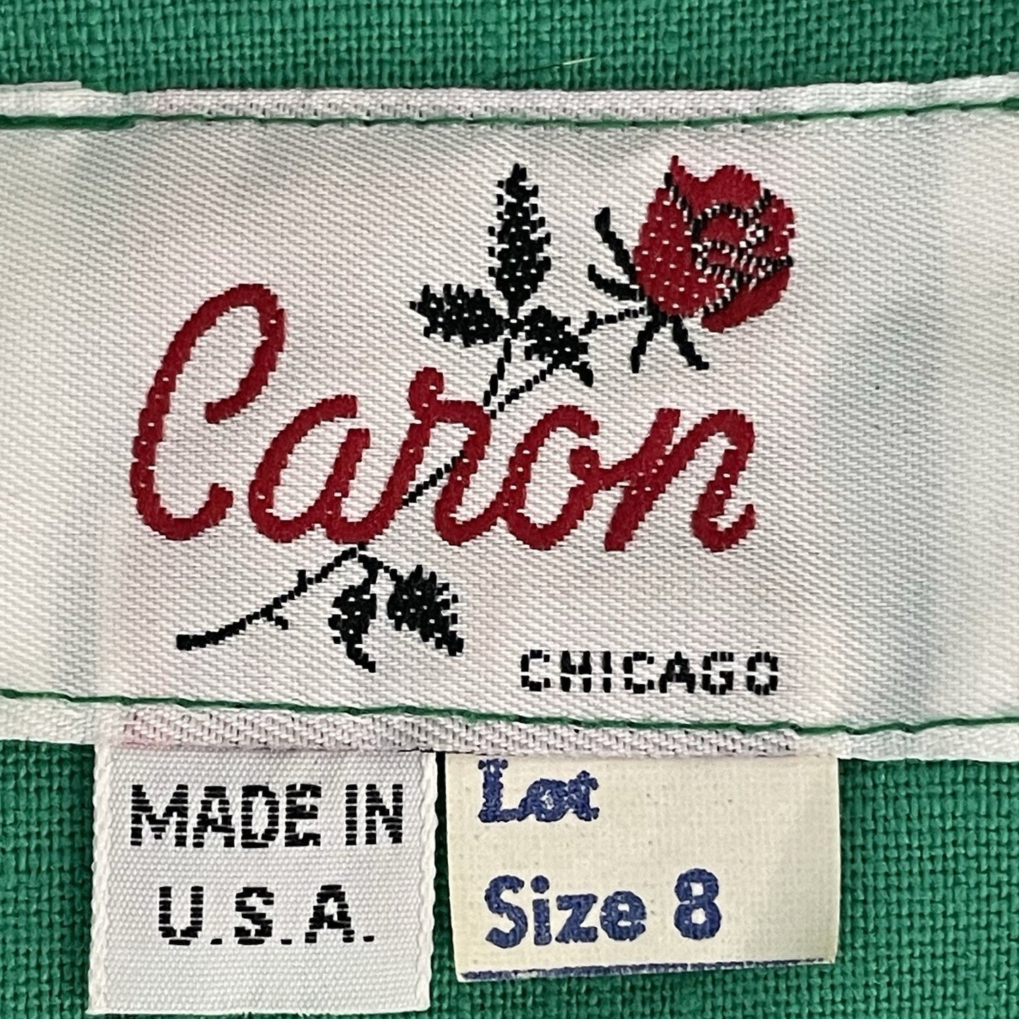 VTG Caron Green Open Lightweight Unlined Blazer Jacket Pockets USA Made Size 8