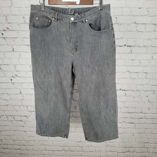 Additions By Chico's Grey Wide Leg High Rise Crop Jeans Size 2.5 US 14 (31x21)