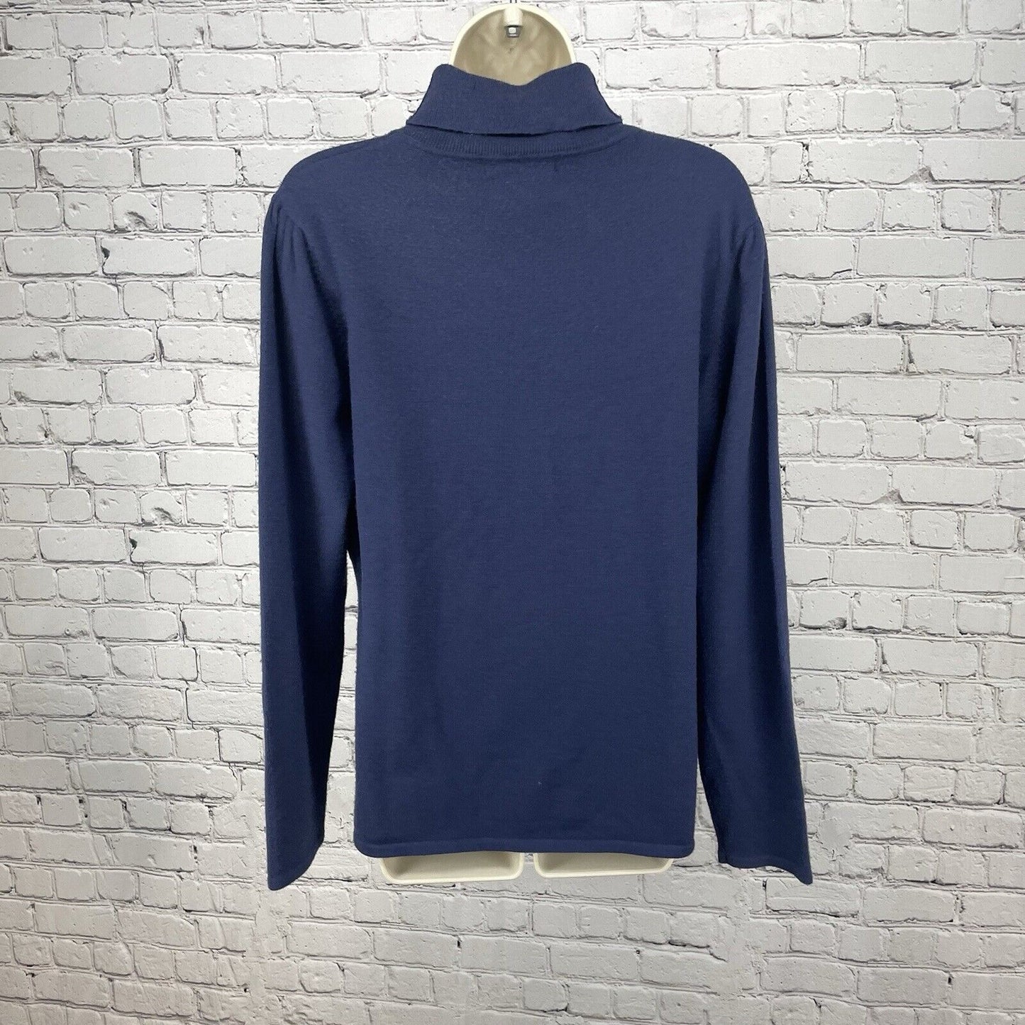 Clifford & Wills Navy Blue Merino Wool Soft Sweater Turtleneck Stretch Size XL