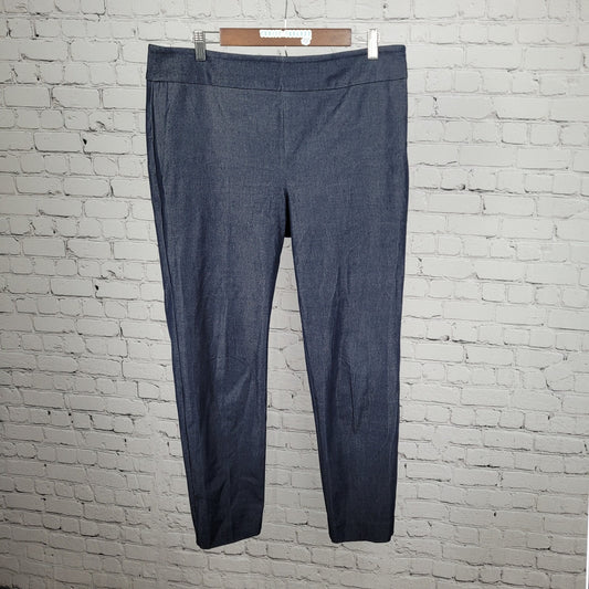 Talbots Navy Chatham Ankle Pant High Rise Stretch Side Zip Tapered 12 (34x28.5)