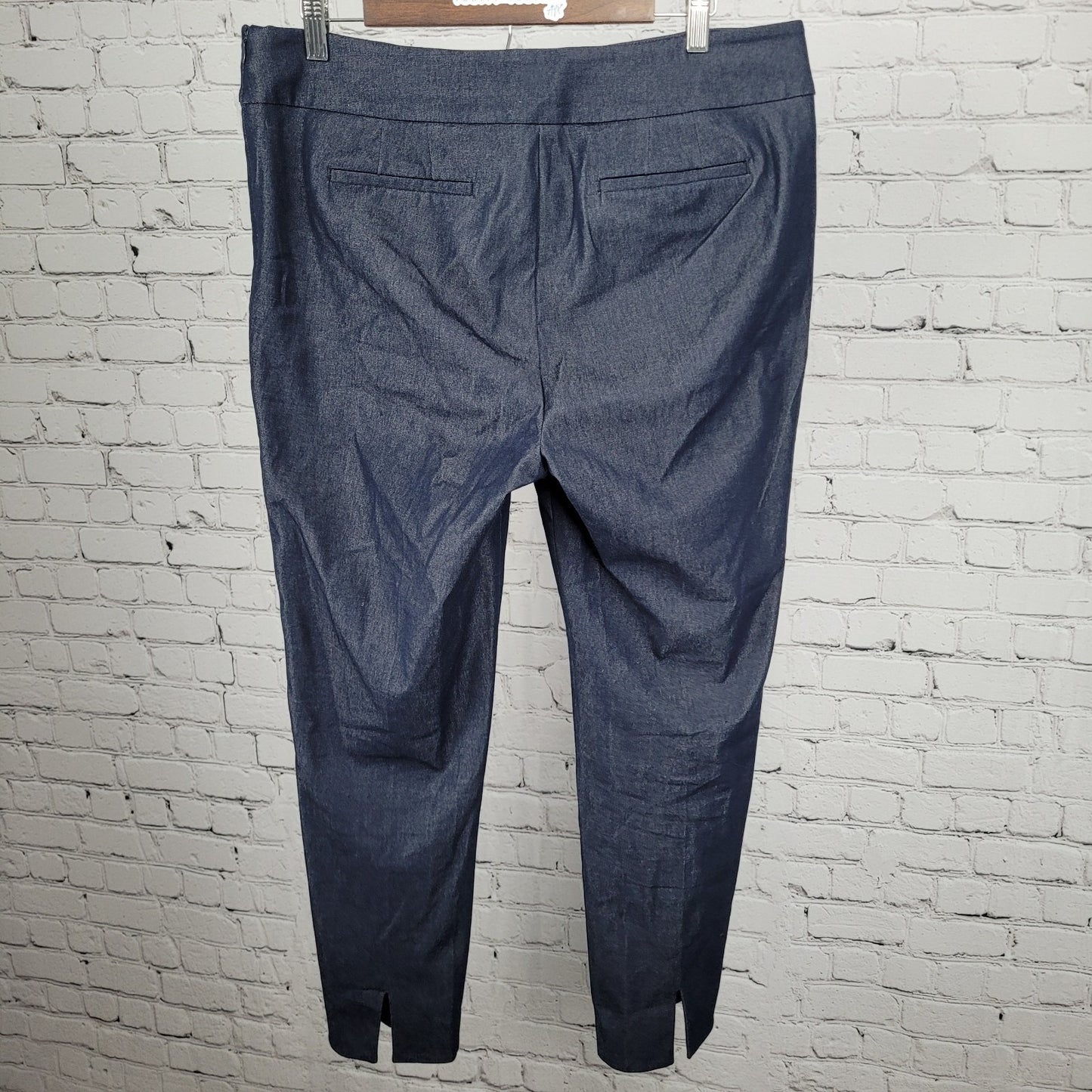 Talbots Navy Chatham Ankle Pant High Rise Stretch Side Zip Tapered 12 (34x28.5)