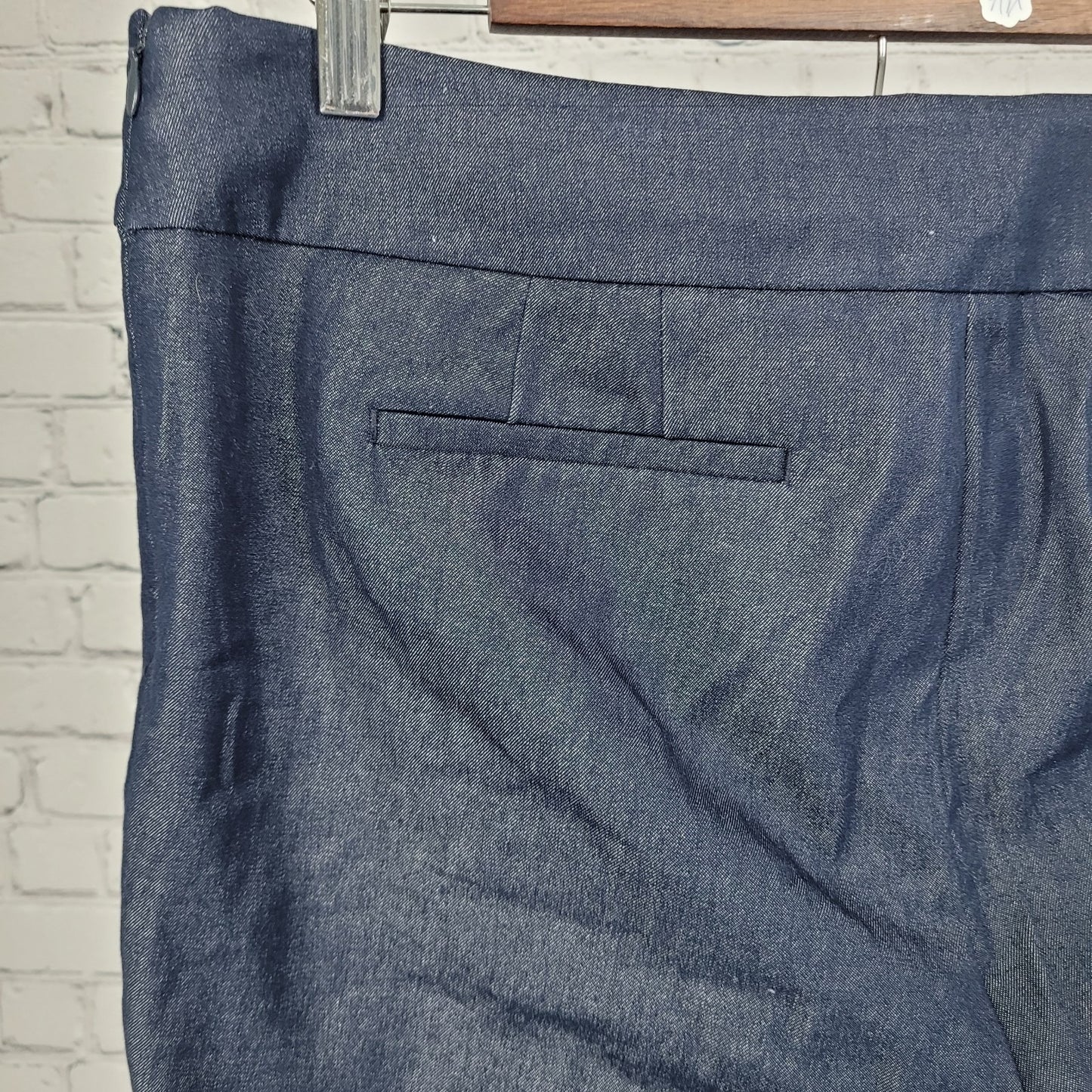 Talbots Navy Chatham Ankle Pant High Rise Stretch Side Zip Tapered 12 (34x28.5)
