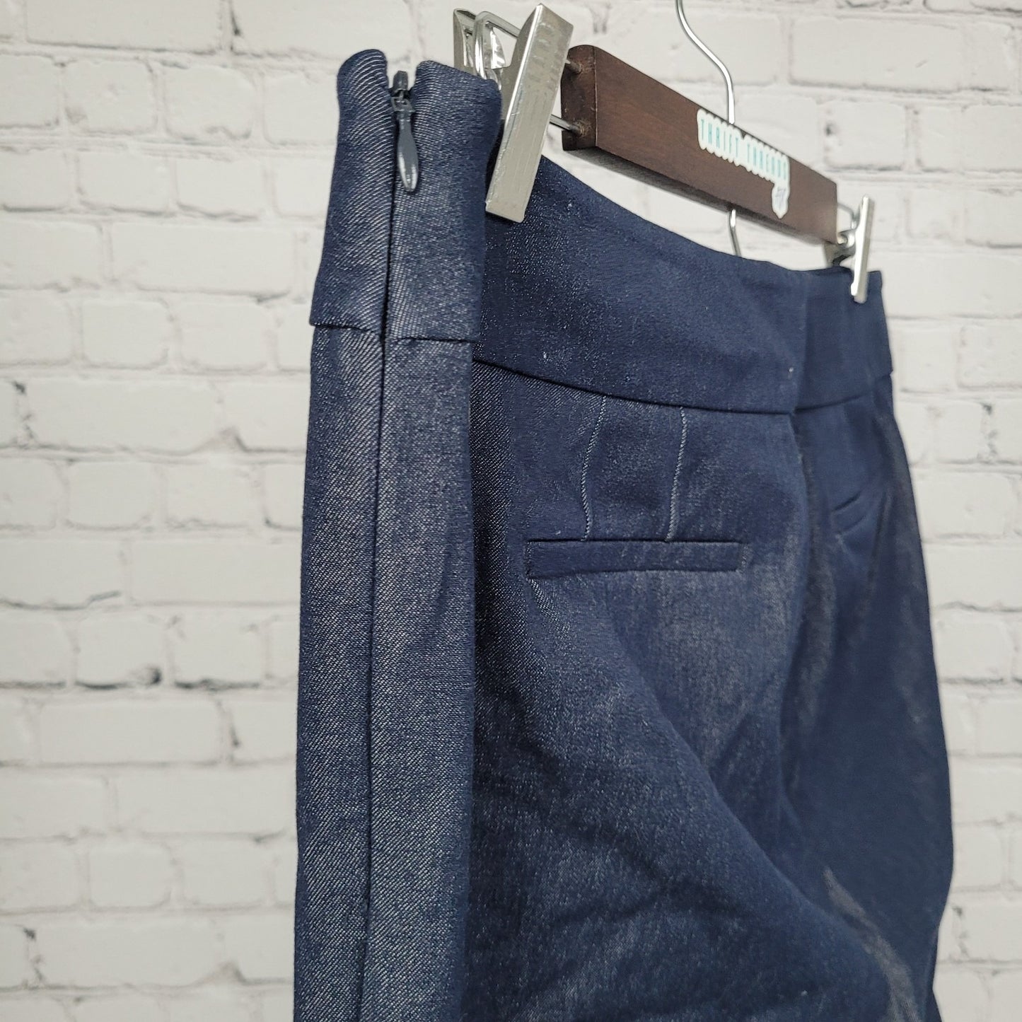 Talbots Navy Chatham Ankle Pant High Rise Stretch Side Zip Tapered 12 (34x28.5)
