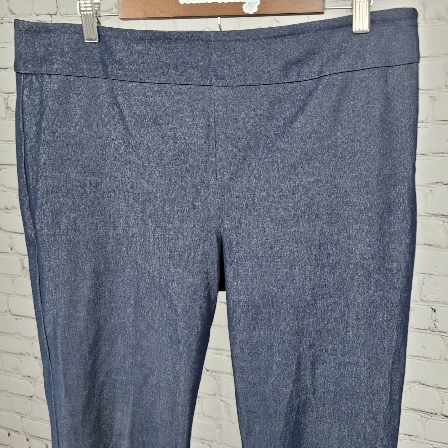 Talbots Navy Chatham Ankle Pant High Rise Stretch Side Zip Tapered 12 (34x28.5)