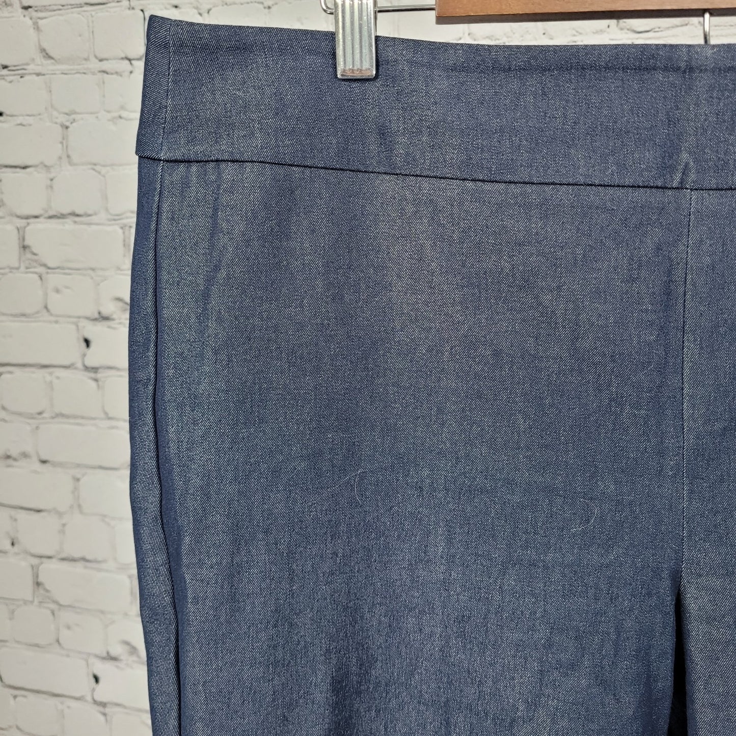 Talbots Navy Chatham Ankle Pant High Rise Stretch Side Zip Tapered 12 (34x28.5)