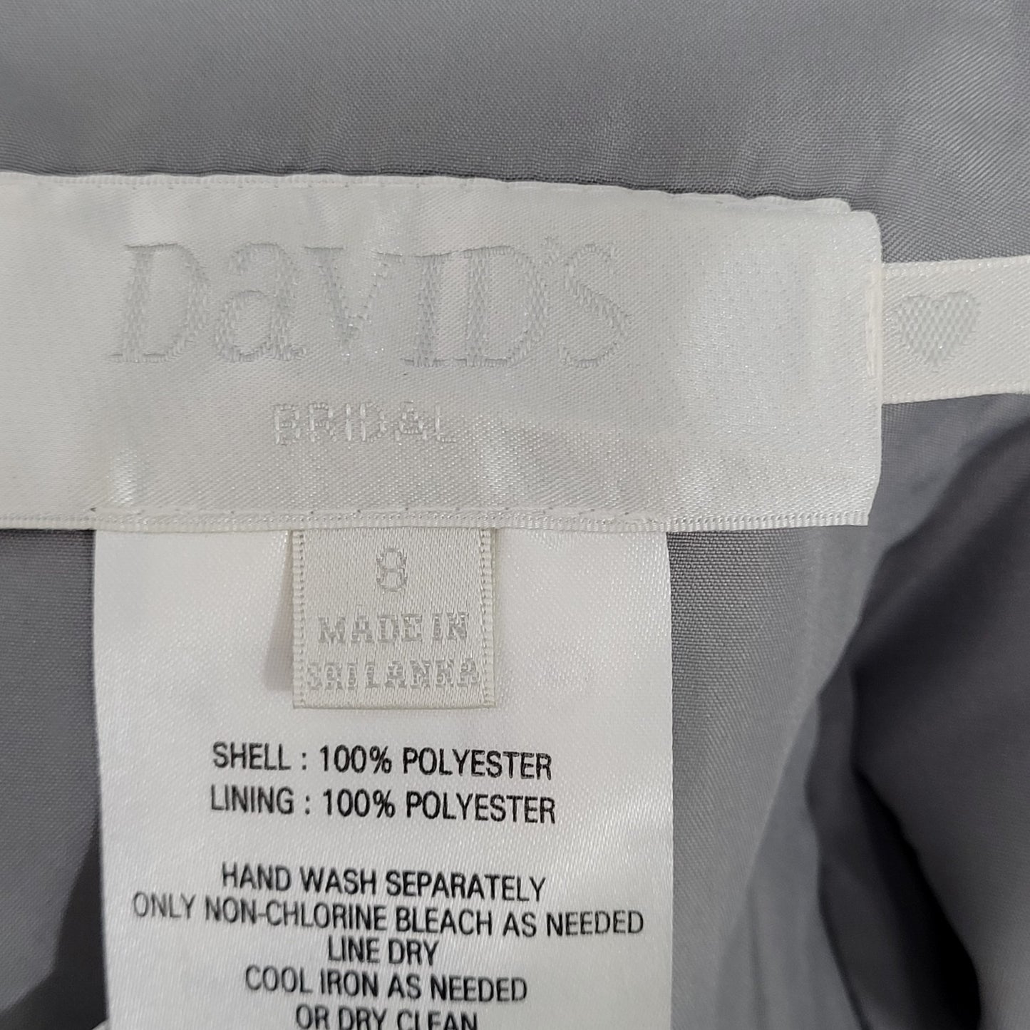 NWD David's Bridal Mercury Chiffon One Shoulder Pleated Short Lined Dress Size 8