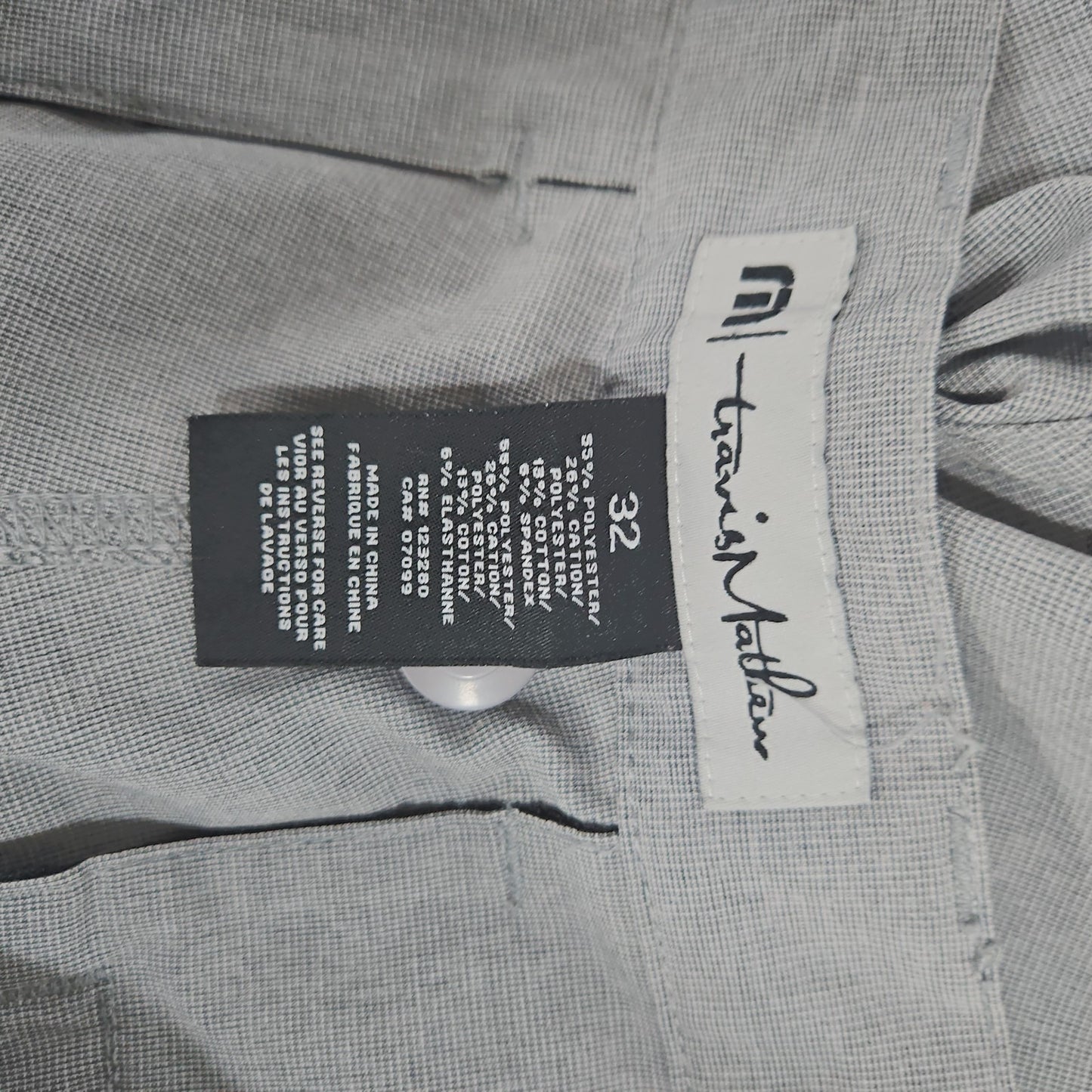 Travis Mathew Gray Flat Front Chino Athletic Casual Unlined Golf Shorts 33