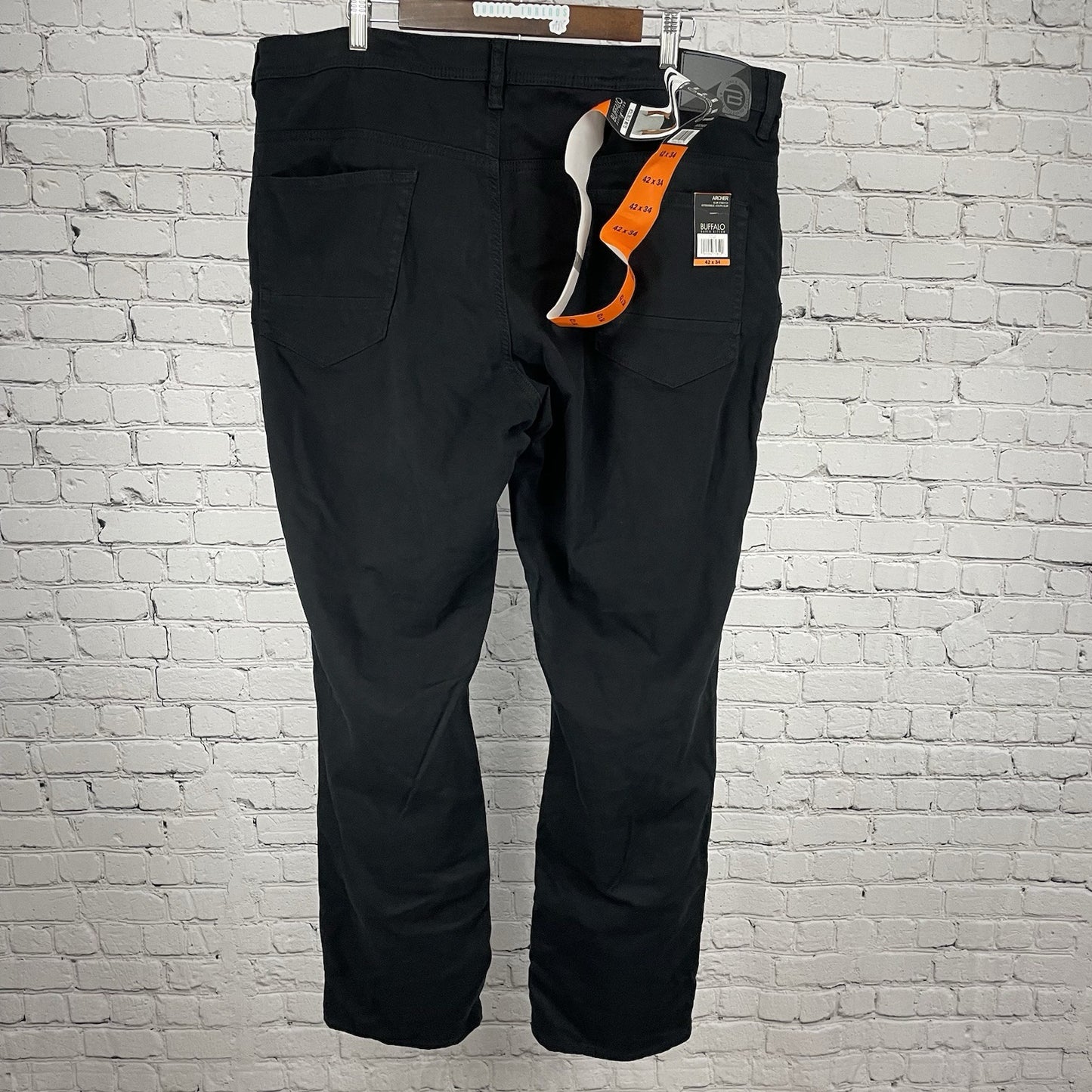 NWT Buffalo Black David Bitton Archer Slim Stretch Soft Touch Pants Size 42x34