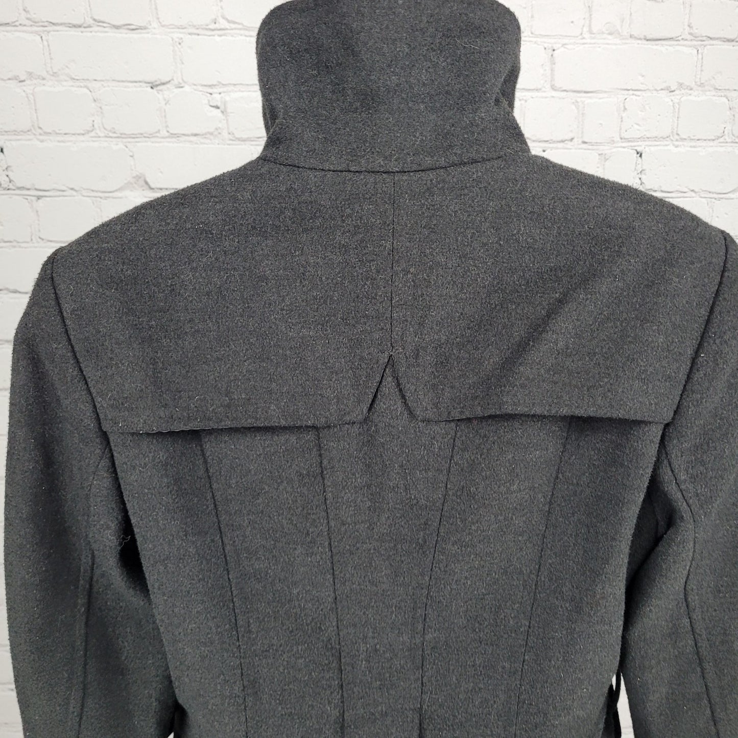 Nicole Miller New York Black Buttoned Collared Lined Winter Coat Jacket Small S