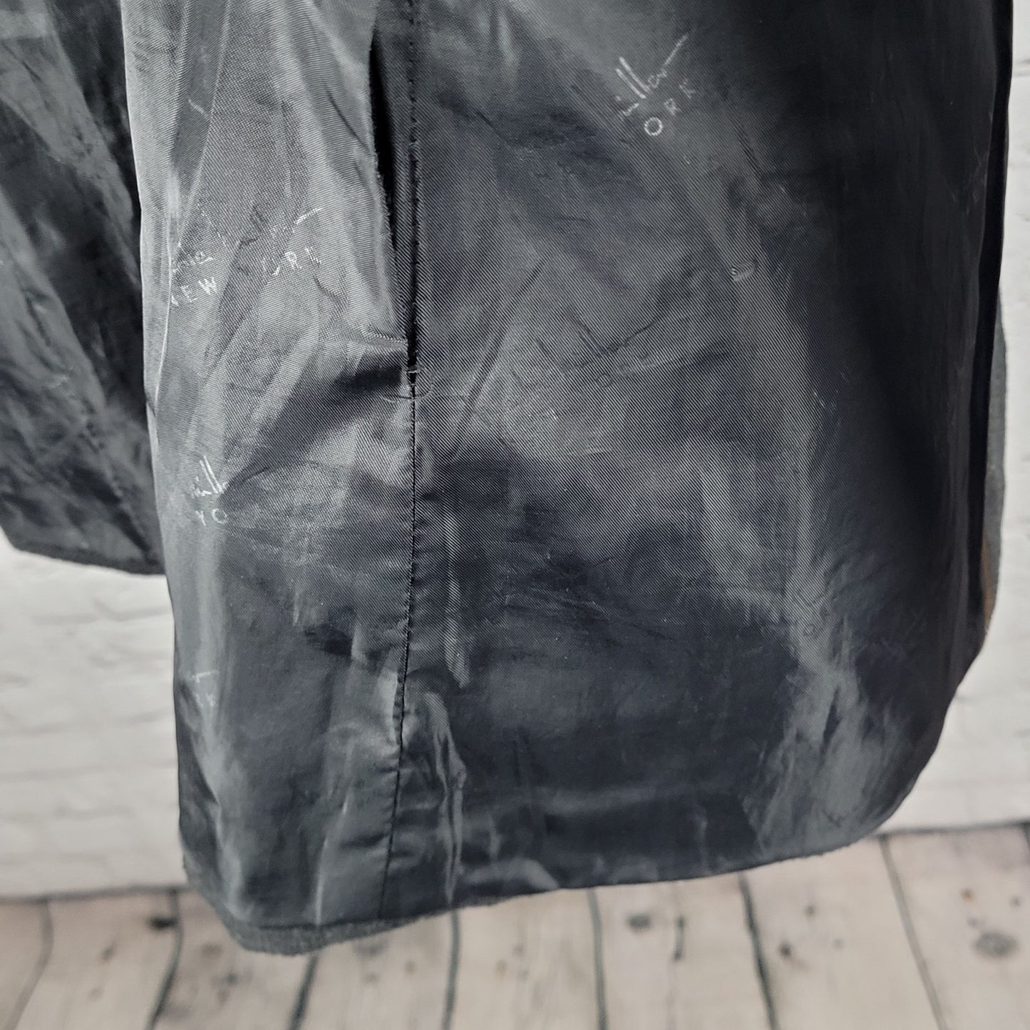 Nicole Miller New York Black Buttoned Collared Lined Winter Coat Jacket Small S